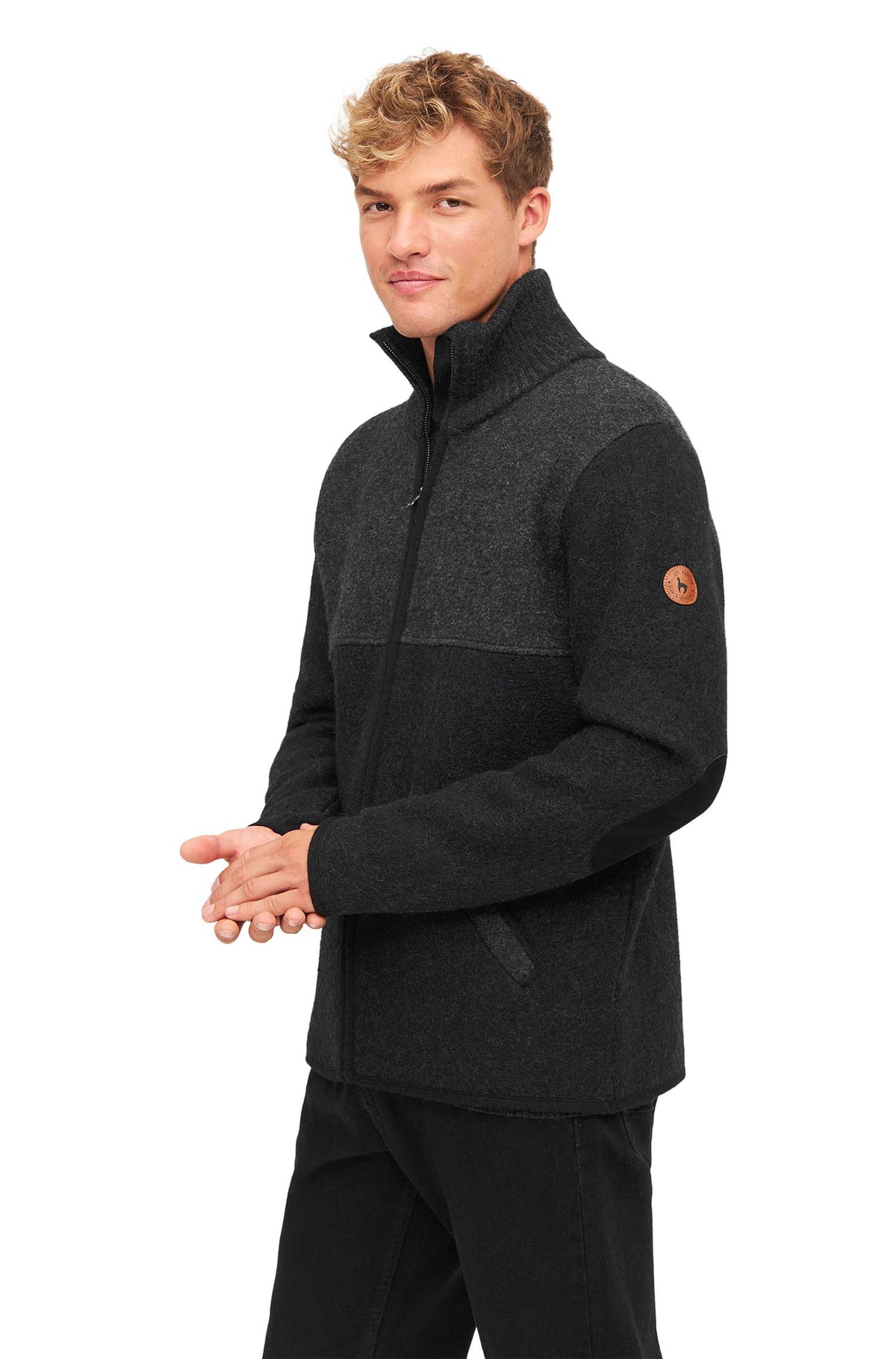 Alpaka Filzjacke OLIVER-schwarz