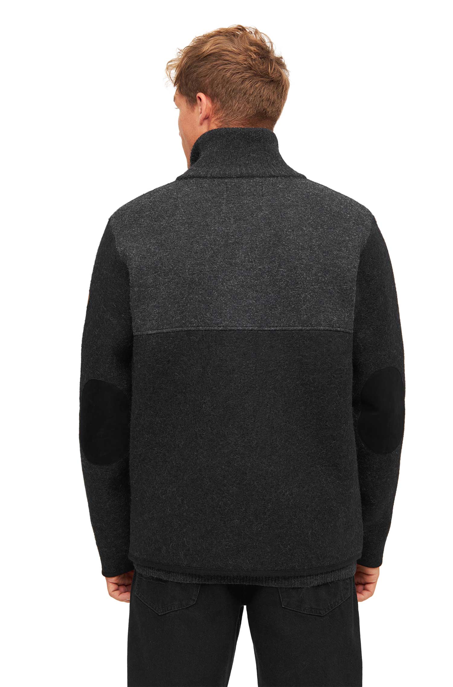 Alpaka Filzjacke OLIVER aus Alpaka und Wolle-schwarz