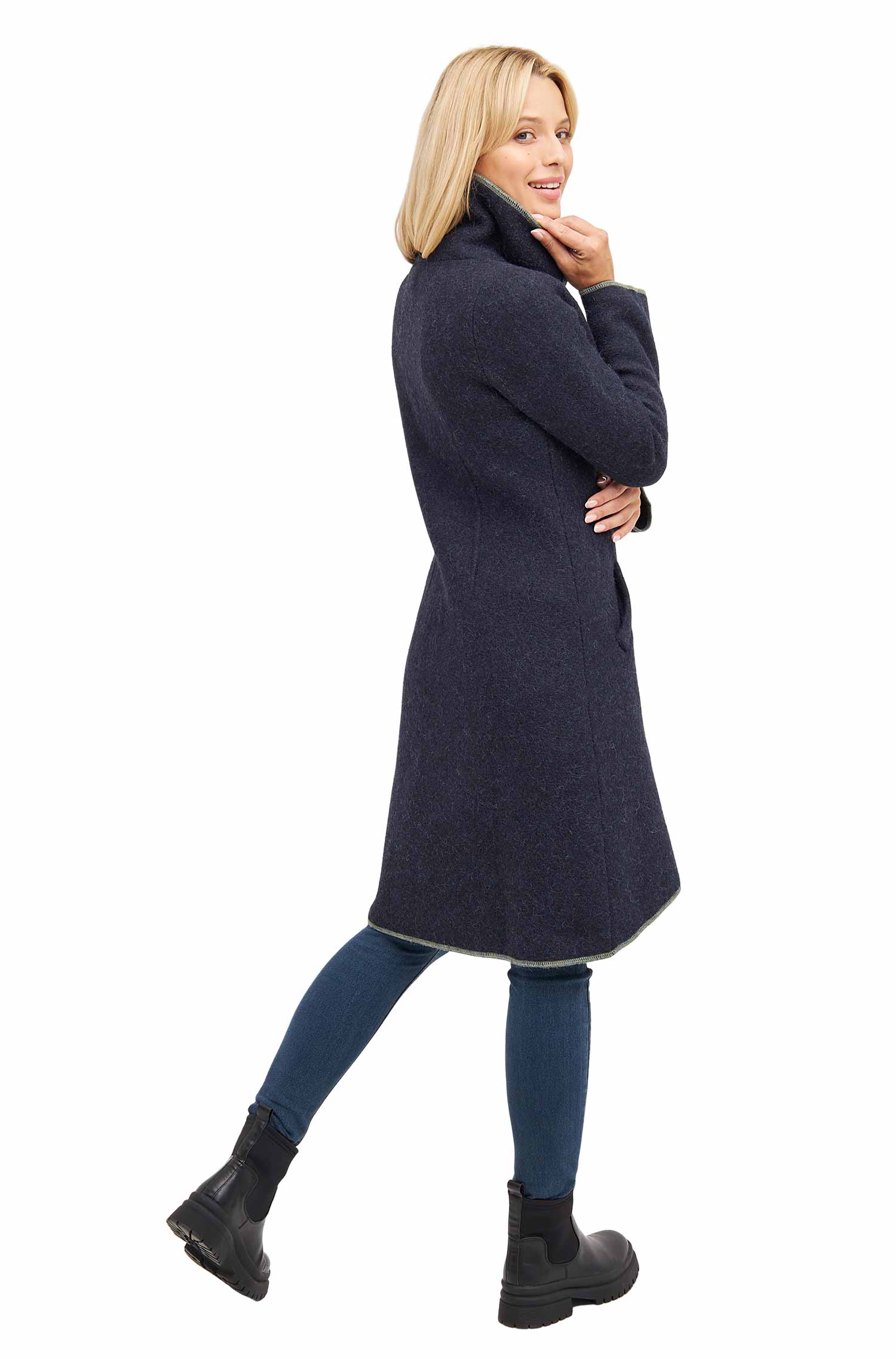 Alpaka Mantel ASI aus Alpaka und Wolle-dunkelblau