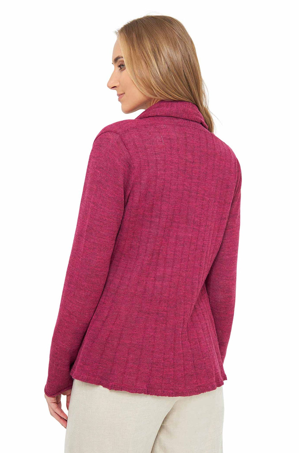 Alpaka Strickjacke PENELOPE-himbeere