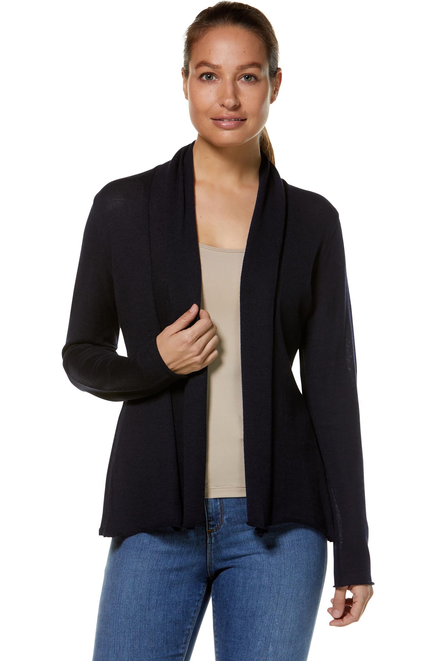 Alpaka Strickjacke PENELOPE aus 100% Baby Alpaka-schwarz
