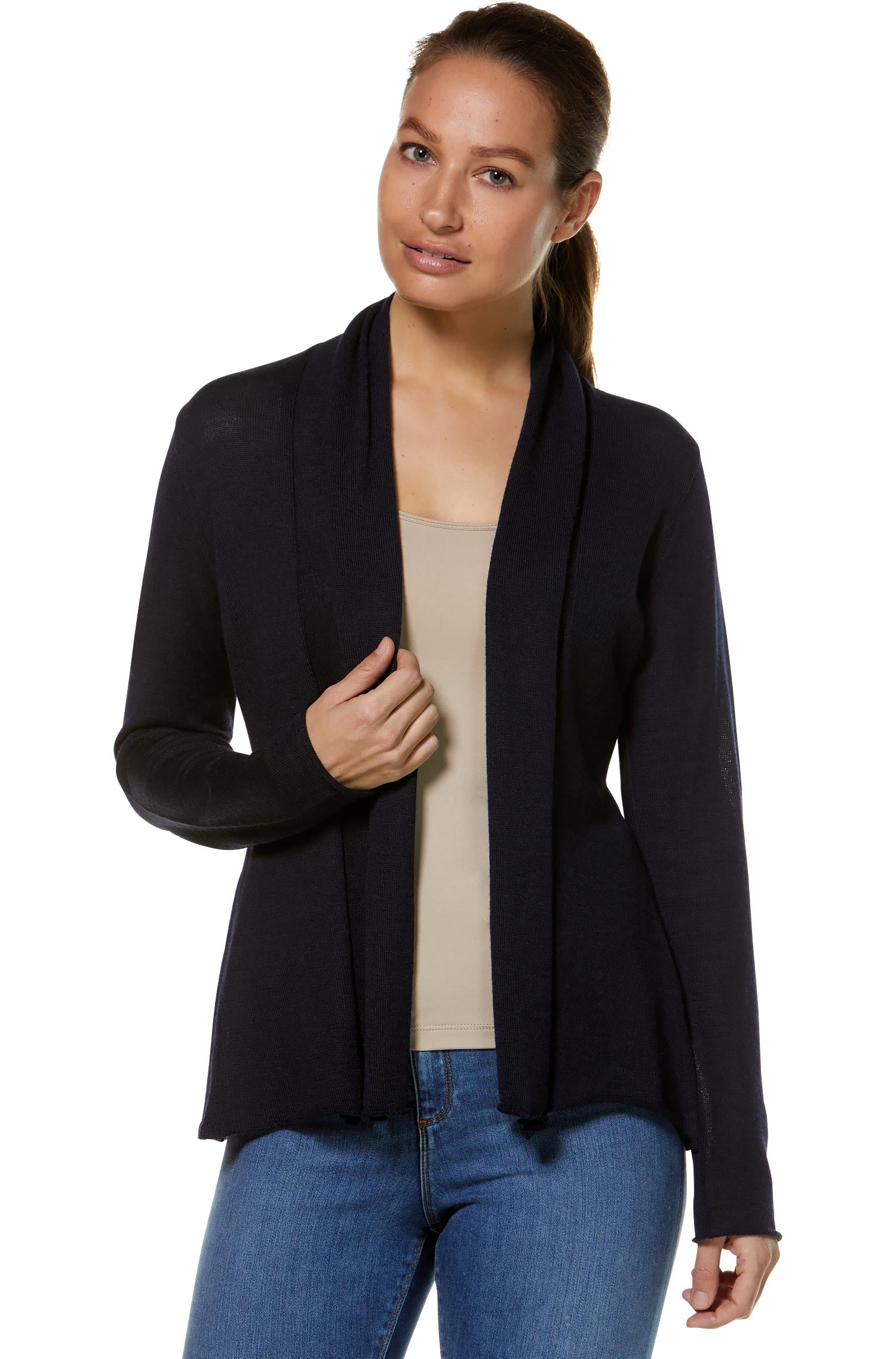 Alpaka Strickjacke PENELOPE aus 100% Baby Alpaka-schwarz