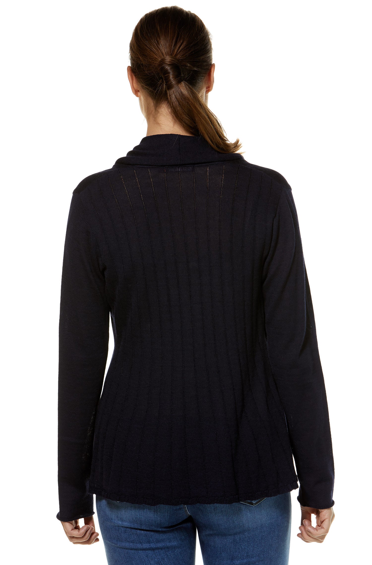 Alpaka Strickjacke PENELOPE aus 100% Baby Alpaka-schwarz