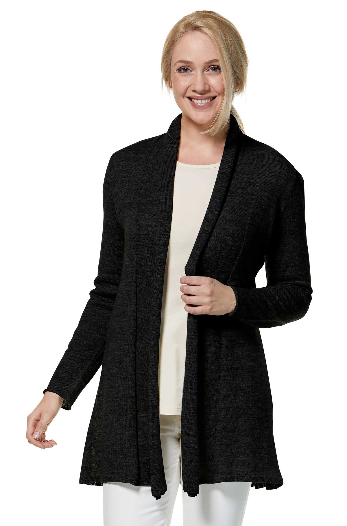 Alpaka Strickjacke PENELOPE-schwarz