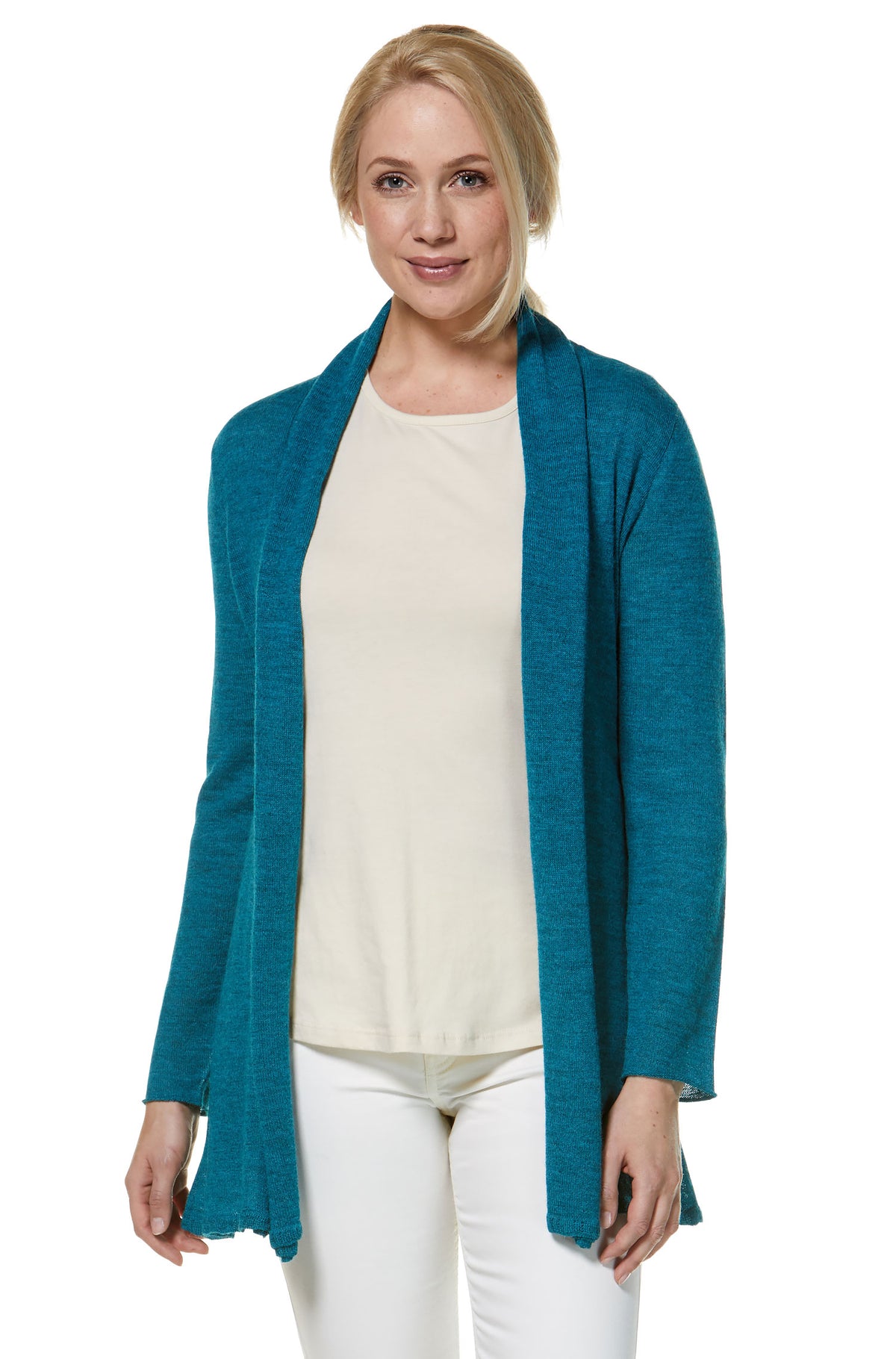 Alpaka Strickjacke PENELOPE-türkis