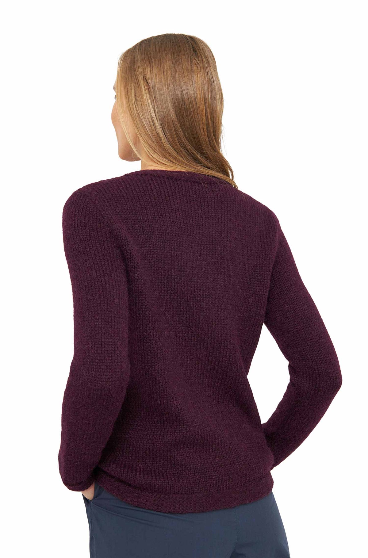 Alpaka Strickjacke ASA-bordeaux