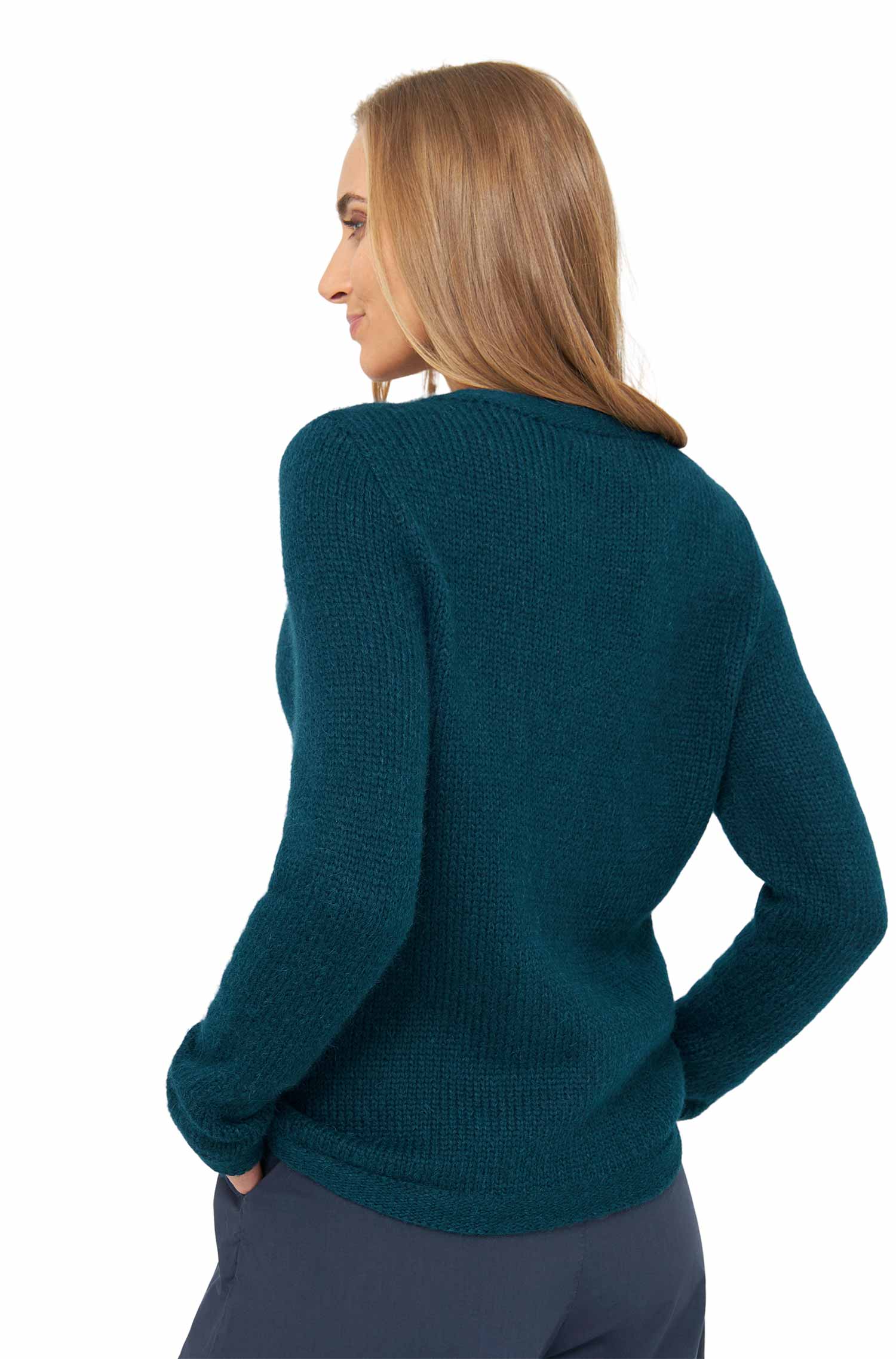 Alpaka Strickjacke ASA aus Baby Alpaka und Wolle-ocean