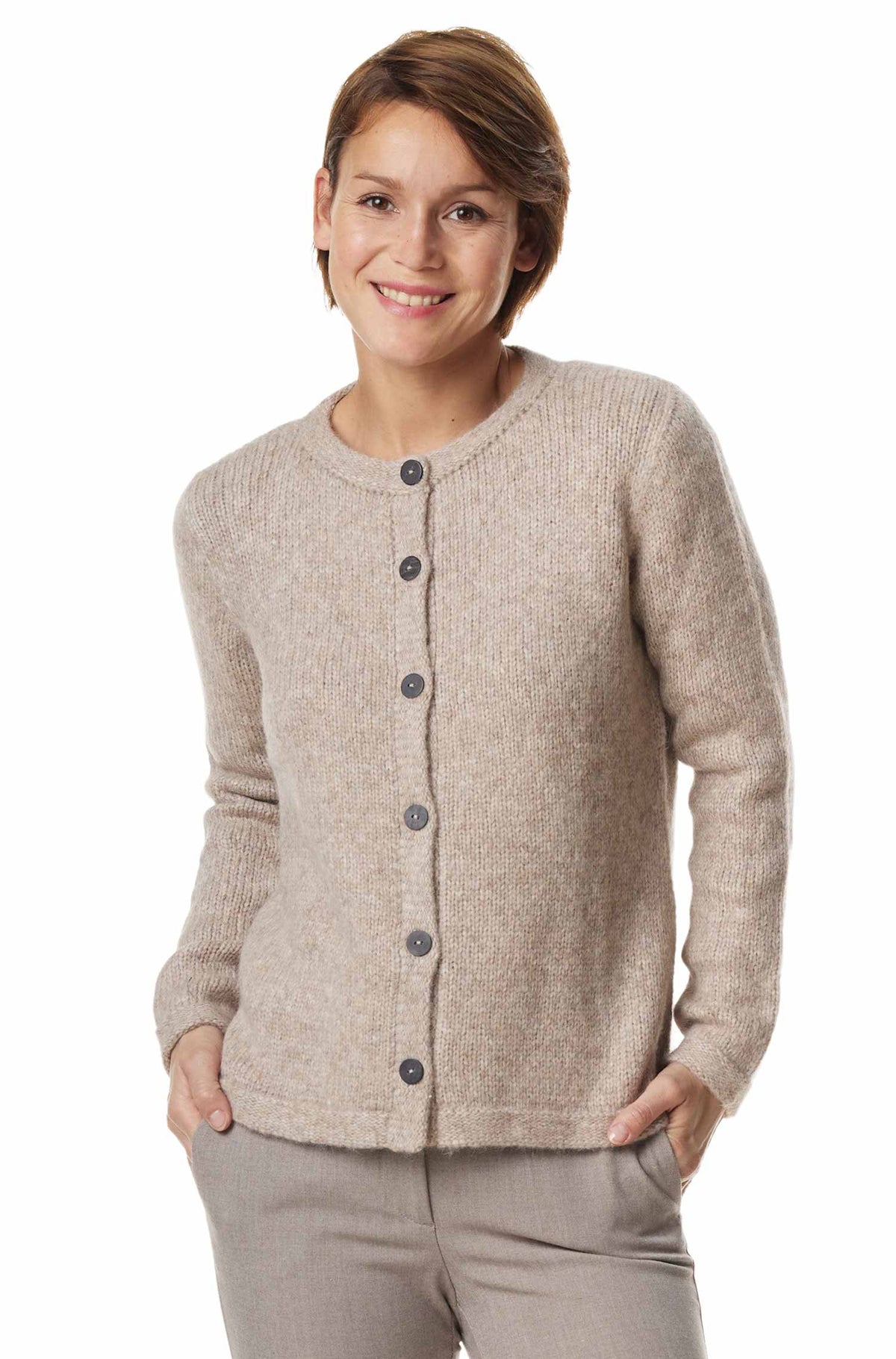 Alpaka Strickjacke ASA-sand