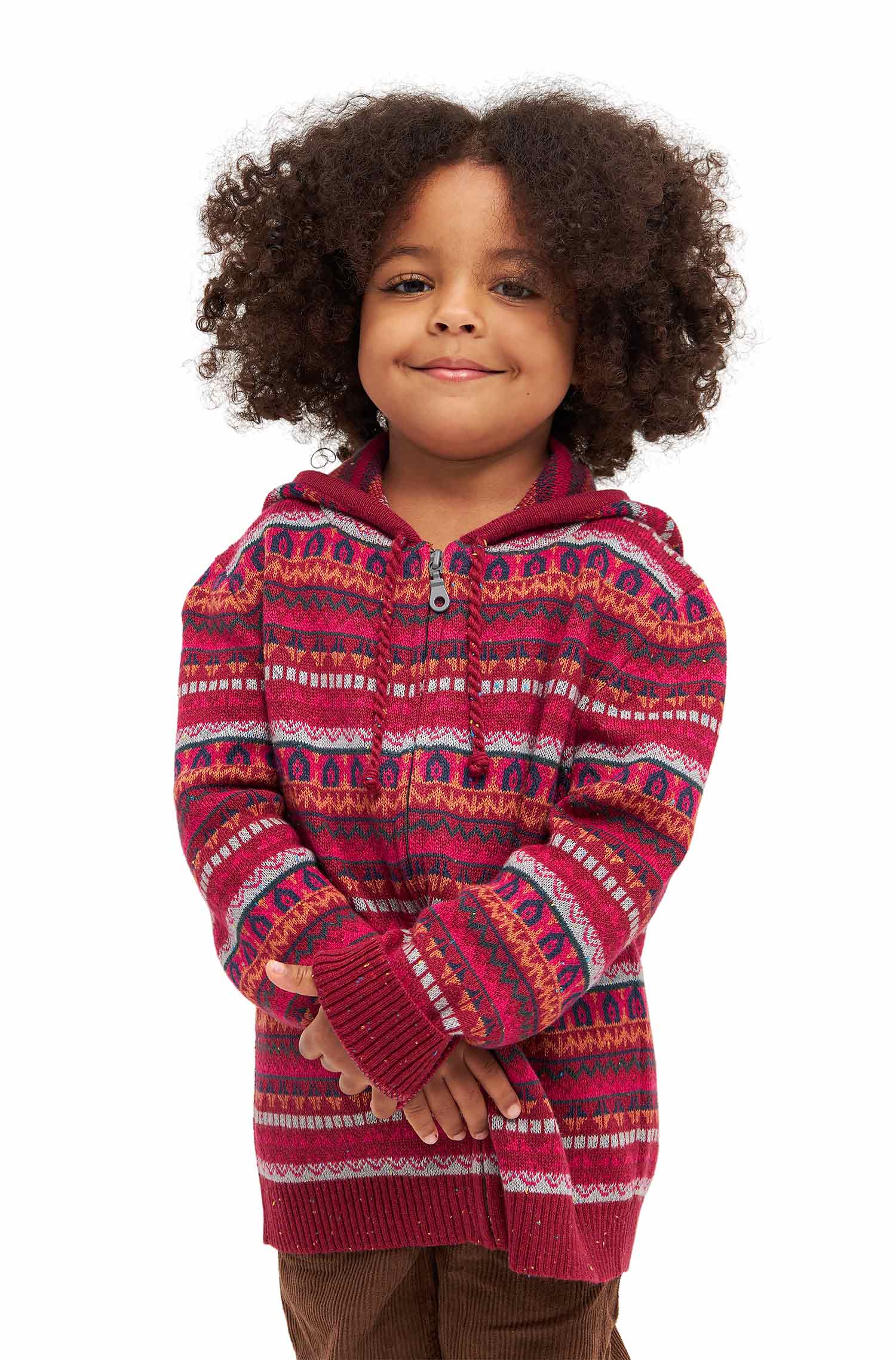 Alpaka Strickjacke MONITO aus Baby Alpaka und Pima Baumwolle-rot