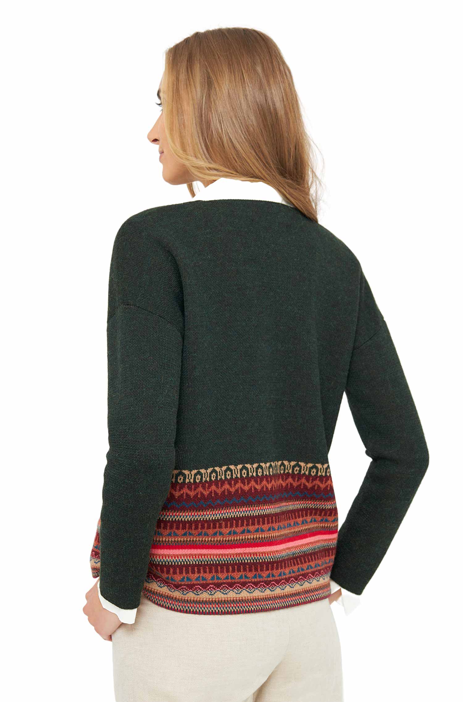 Alpaka Strickjacke COLORES DE LUNA aus 100% Baby Alpaka-luna grün