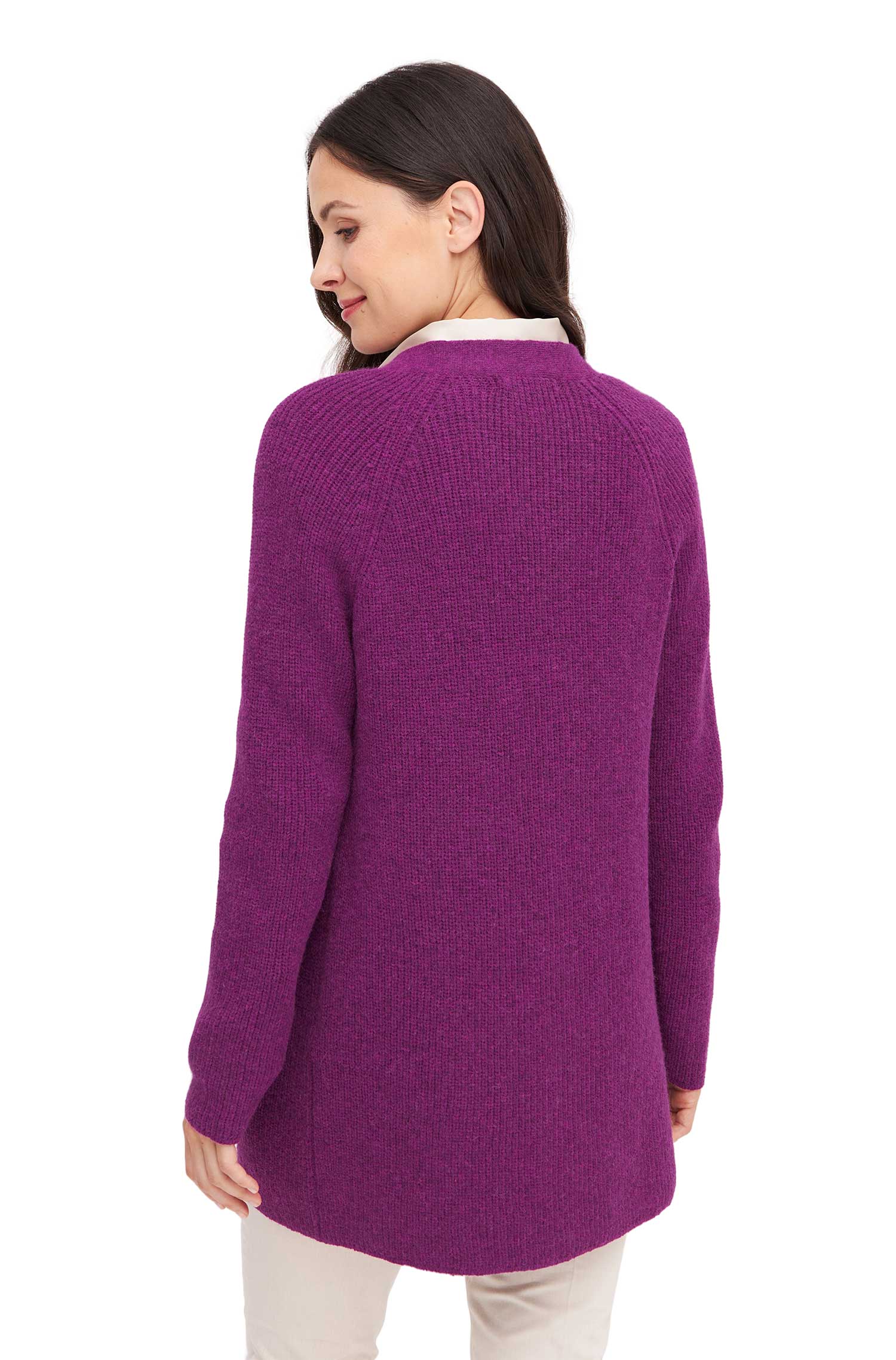 Alpaka Strickjacke CARICE aus Alpaka-Merino-Mix-fuchsia