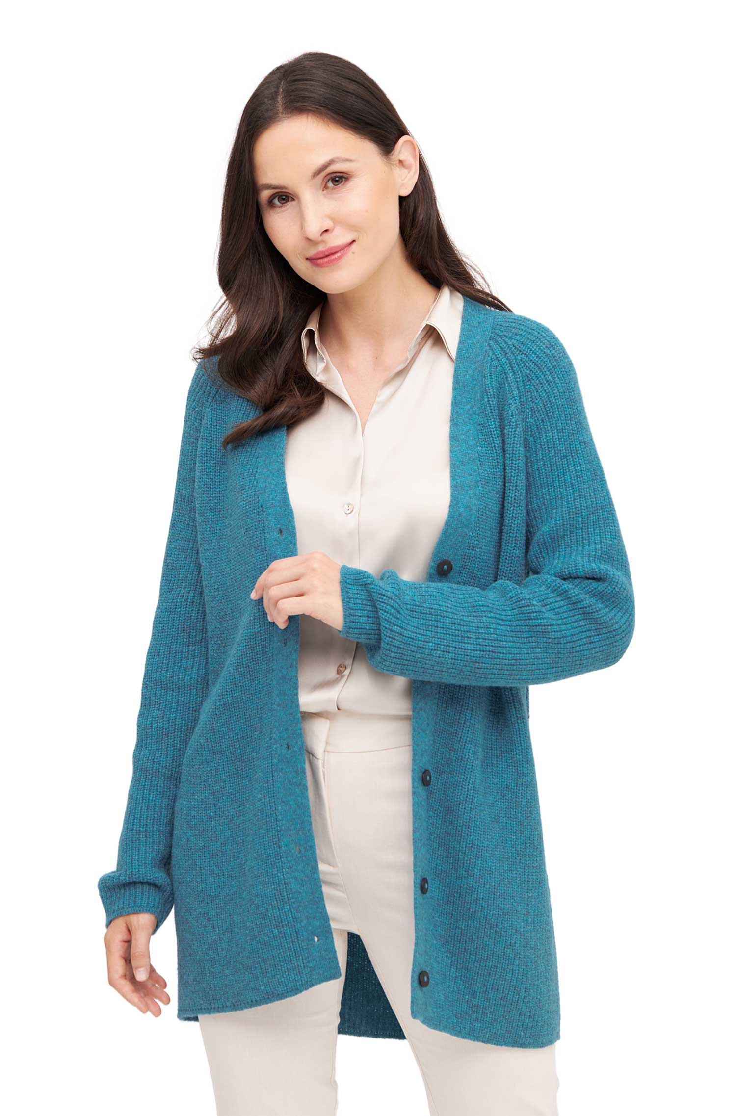 Alpaka Strickjacke CARICE-türkis