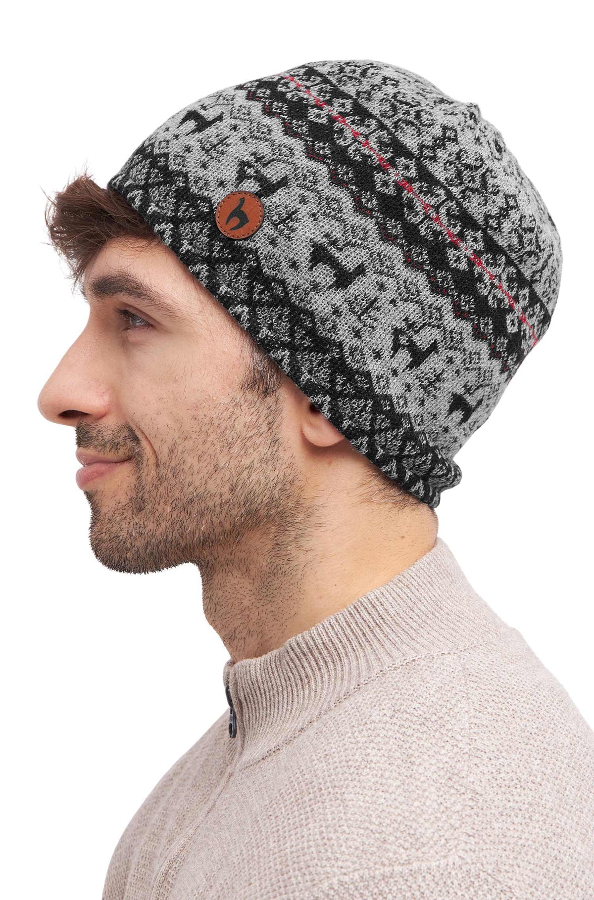 Alpaka Mütze ANDEN VIENTOS, gefüttert-grau