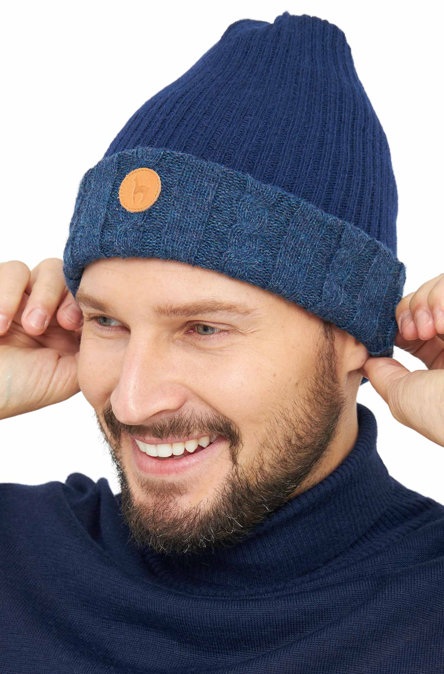 Alpaka Mütze SUAVE aus 100% Baby Alpaka-blau