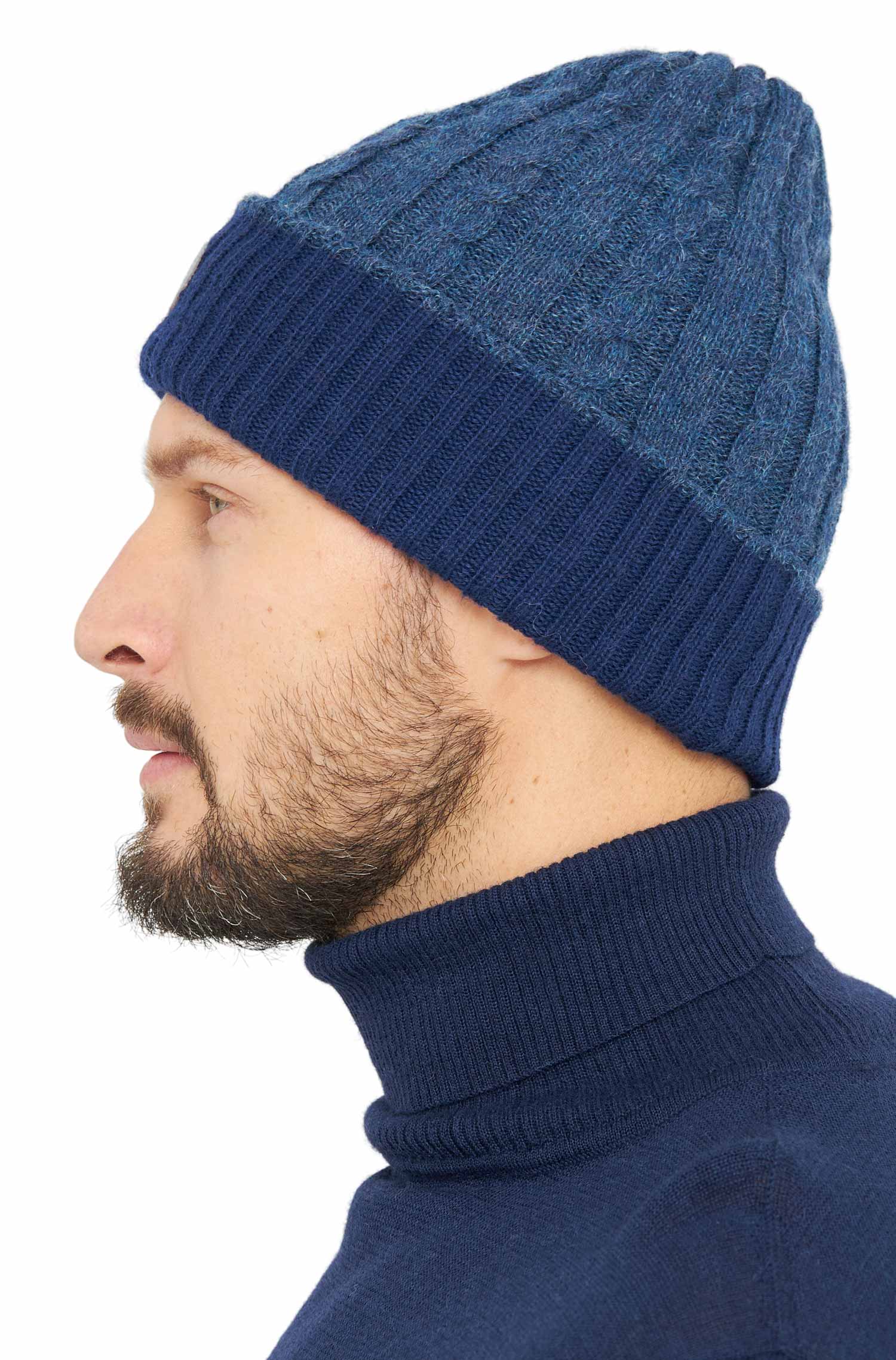 Alpaka Mütze SUAVE aus 100% Baby Alpaka-blau