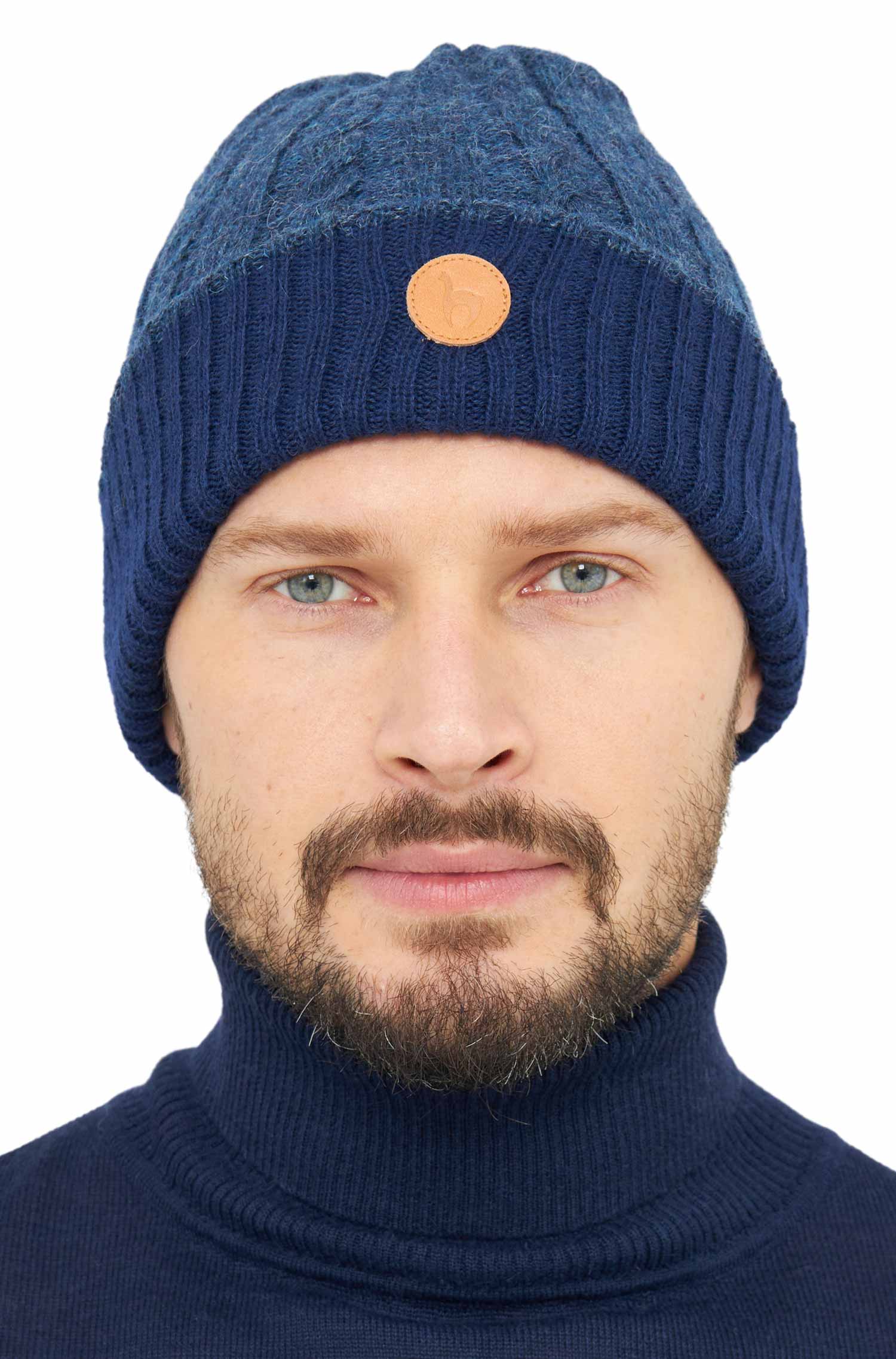 Alpaka Mütze SUAVE aus 100% Baby Alpaka-blau