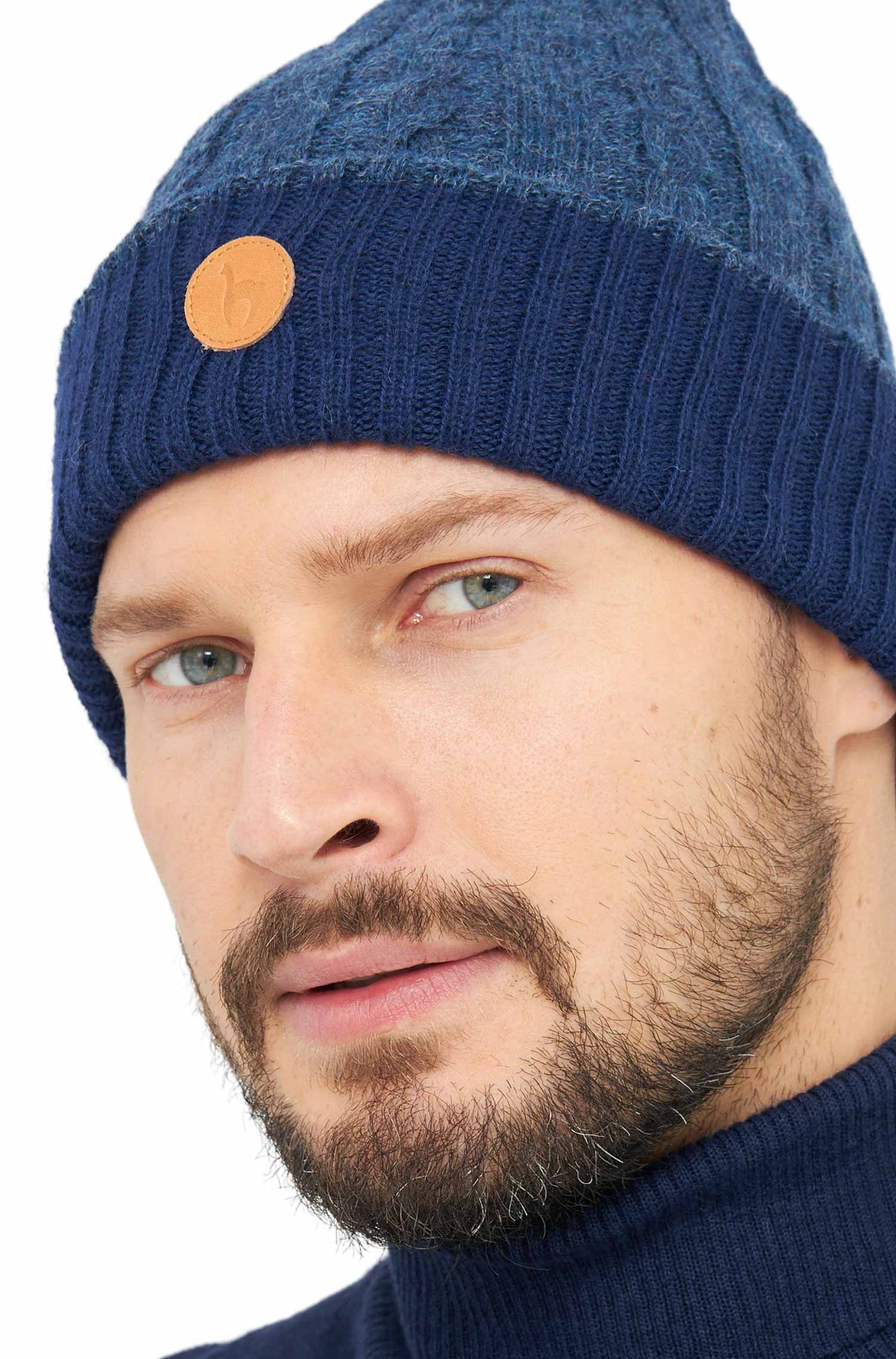 Alpaka Mütze SUAVE aus 100% Baby Alpaka-blau