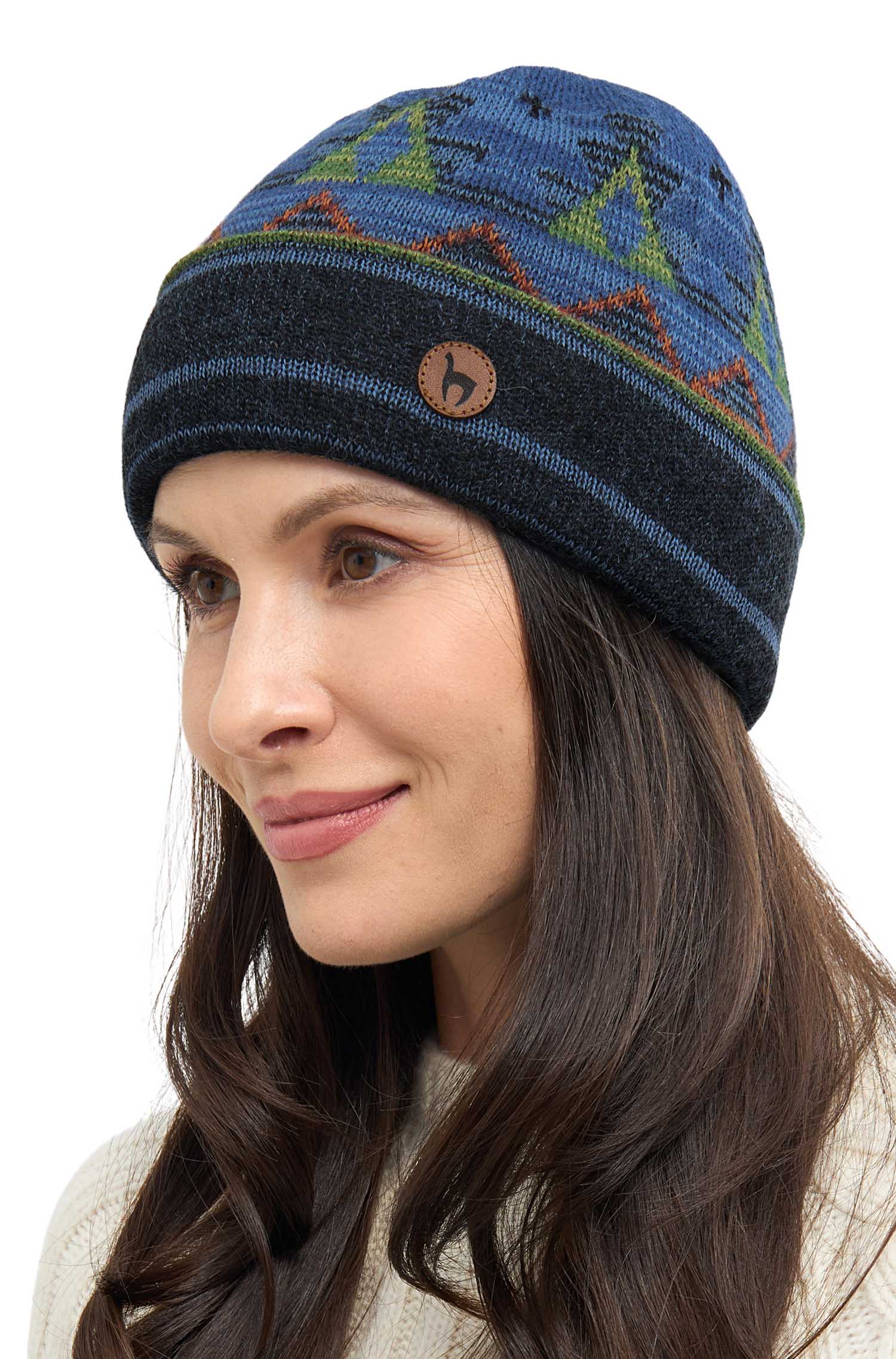 Alpaka Mütze KUYCHI aus 100% Baby Alpaka-blau