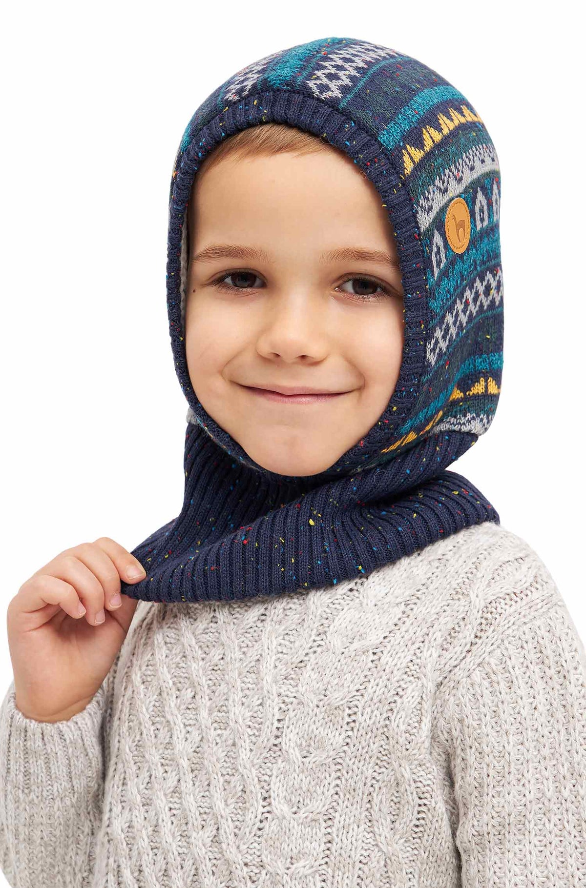 Kinder Schlupfmütze MONITO, gefüttert-blau