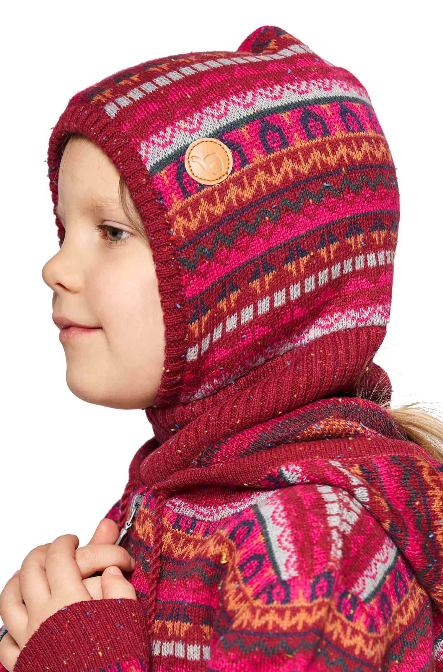 Alpaka Schlupfmütze MONITO aus Baby Alpaka und Pima Baumwolle-rot