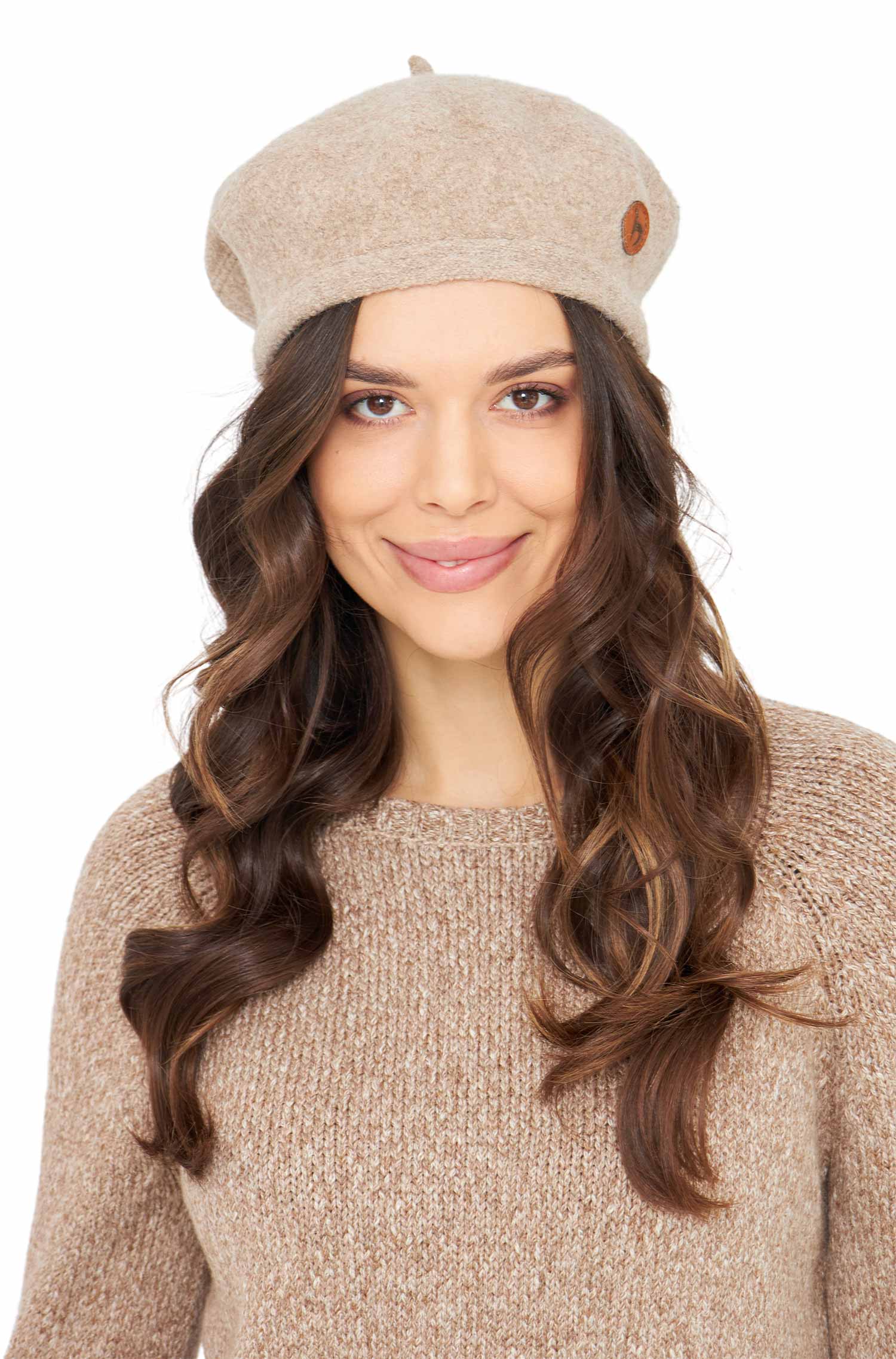 Alpaka Baskenmütze BERET aus 100% Alpaka-sand