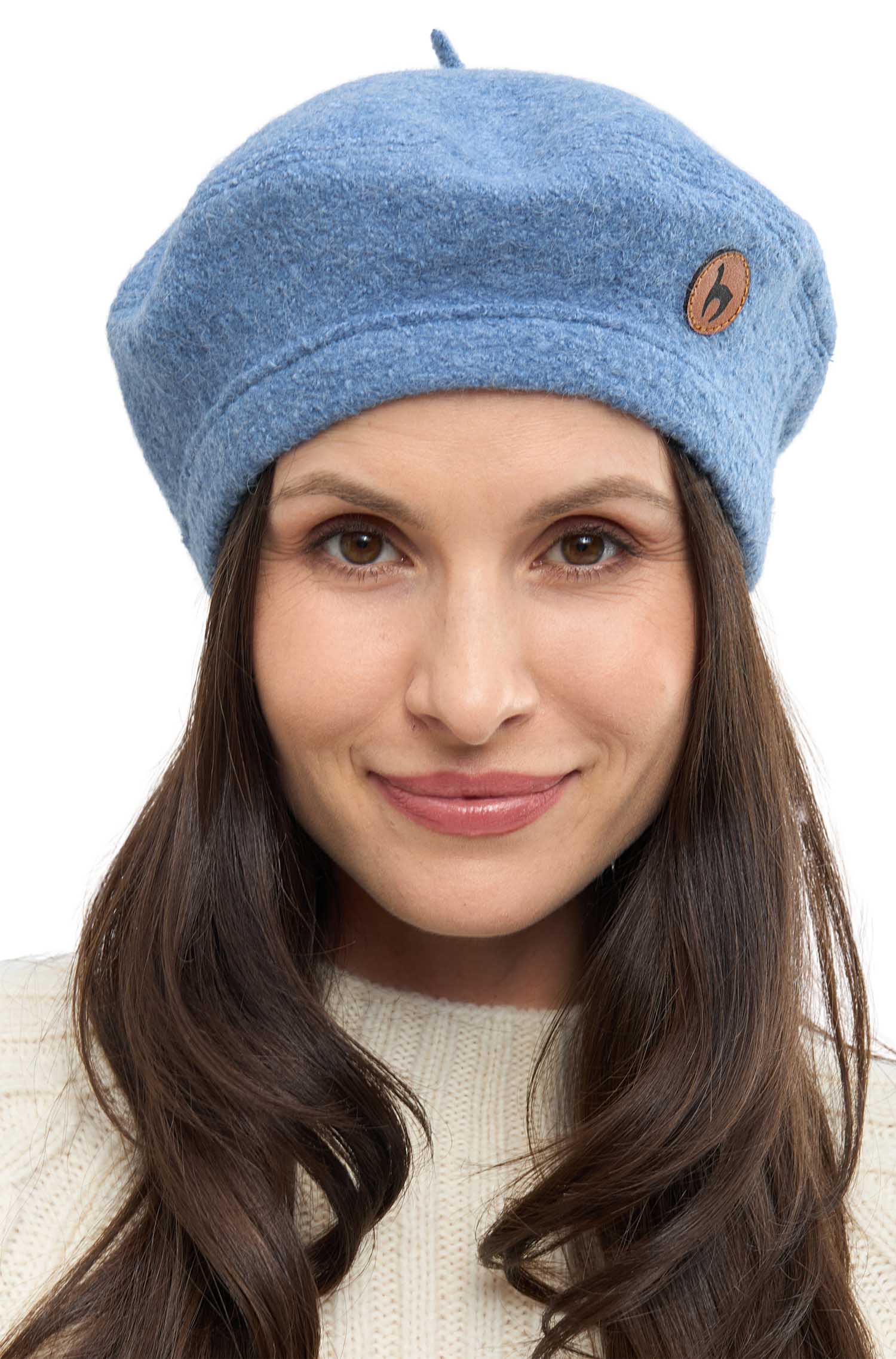 Alpaka Baskenmütze BERET aus 100% Alpaka-sky blue