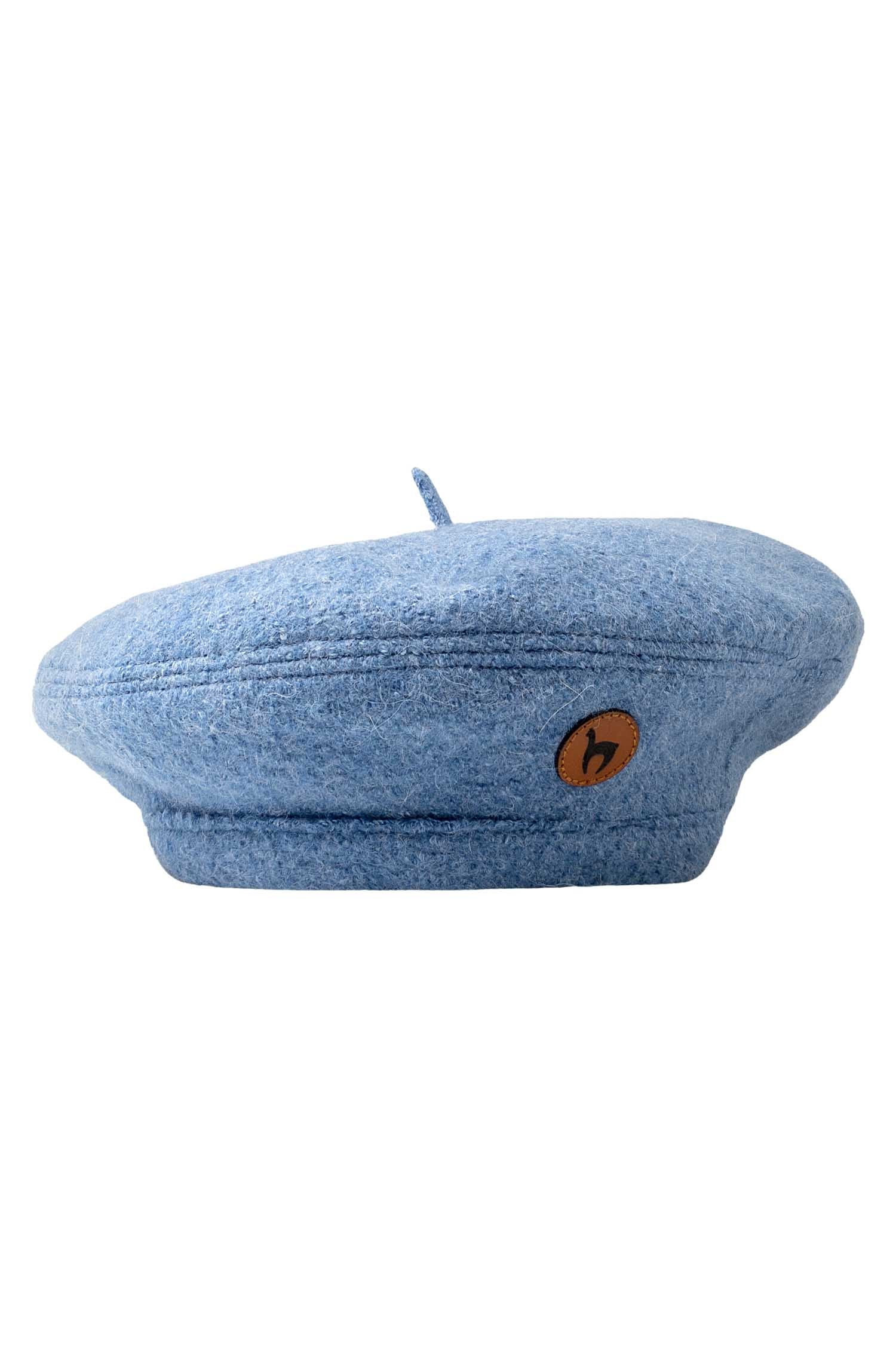 Alpaka Baskenmütze BERET aus 100% Alpaka-sky blue
