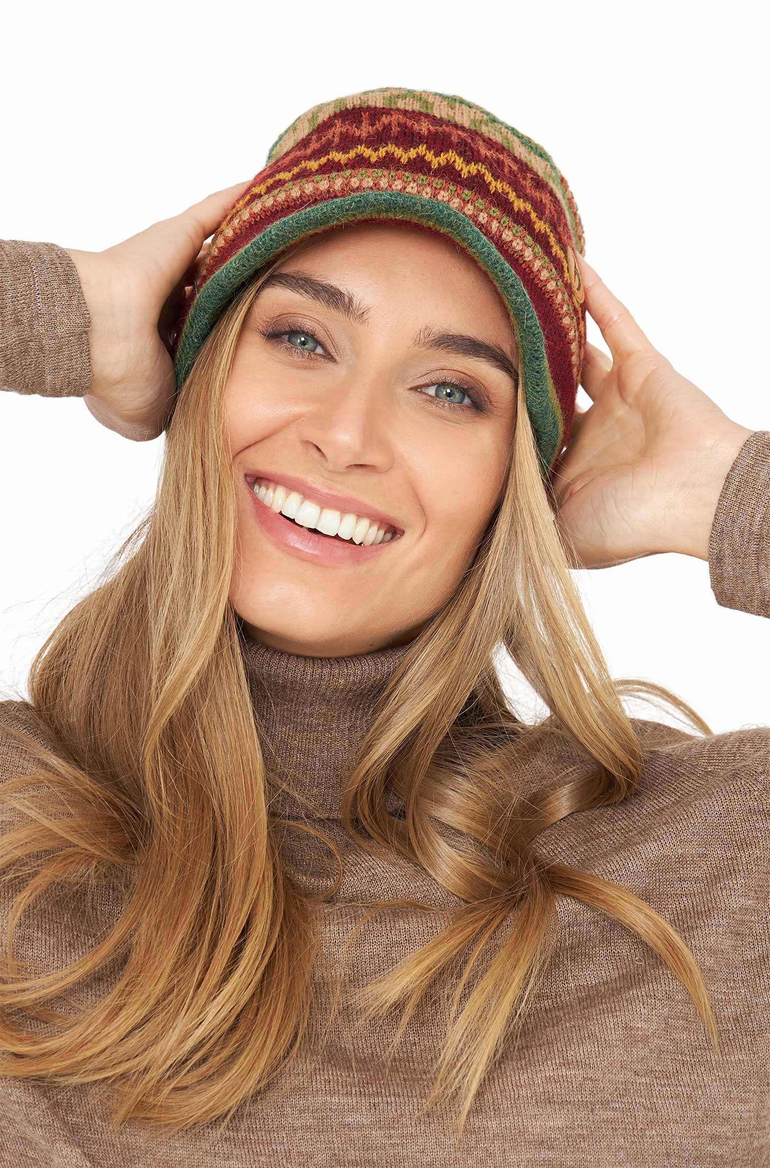 Alpaka Schirm-Mütze LUNA aus 100% Baby Alpaka-luna