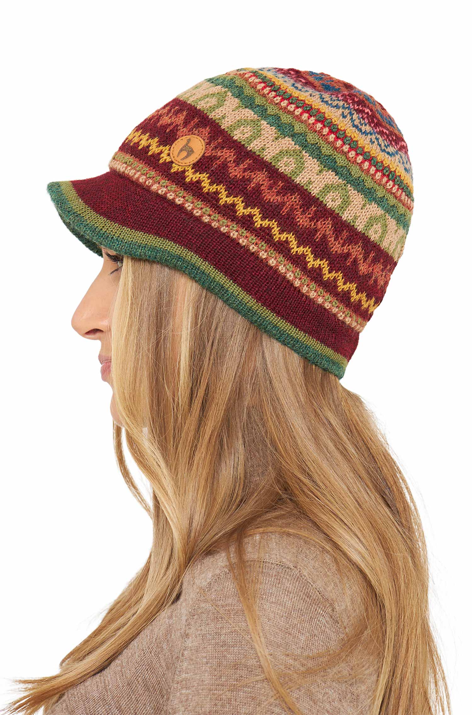 Alpaka Schirm-Mütze LUNA aus 100% Baby Alpaka-luna