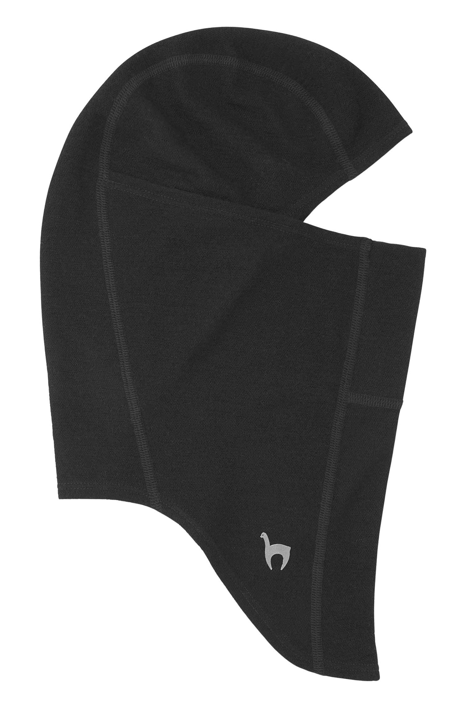 Alpaka Balaclava THERMO LAYER mit Baby Alpaka & Bio-Pima-Baumwolle-schwarz