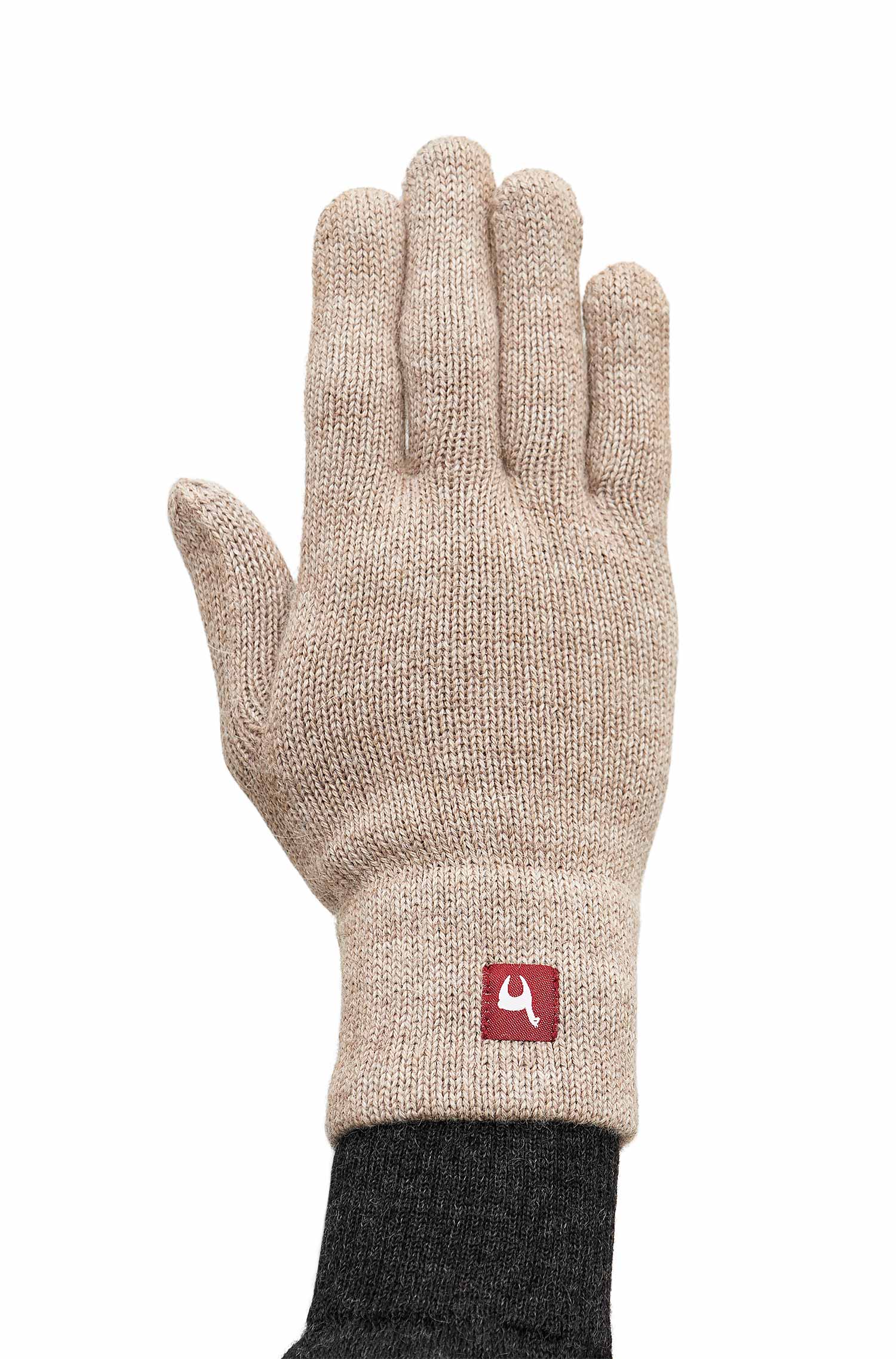Alpaka Fingerhandschuhe UNI aus 100% Baby Alpaka-sand