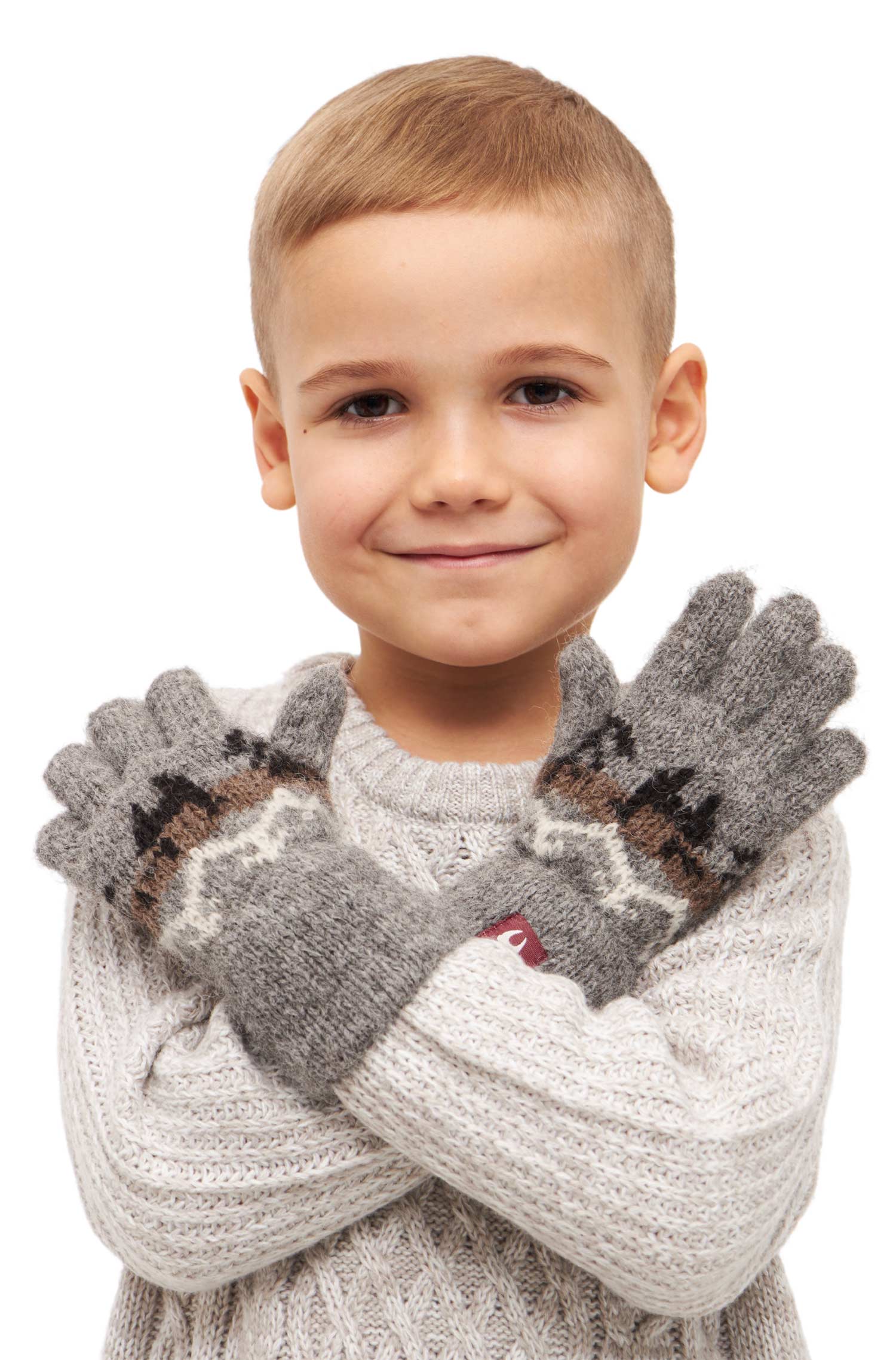 Alpaka Fingerhandschuhe NATURA aus 100% Alpaka Superfine-anthrazit