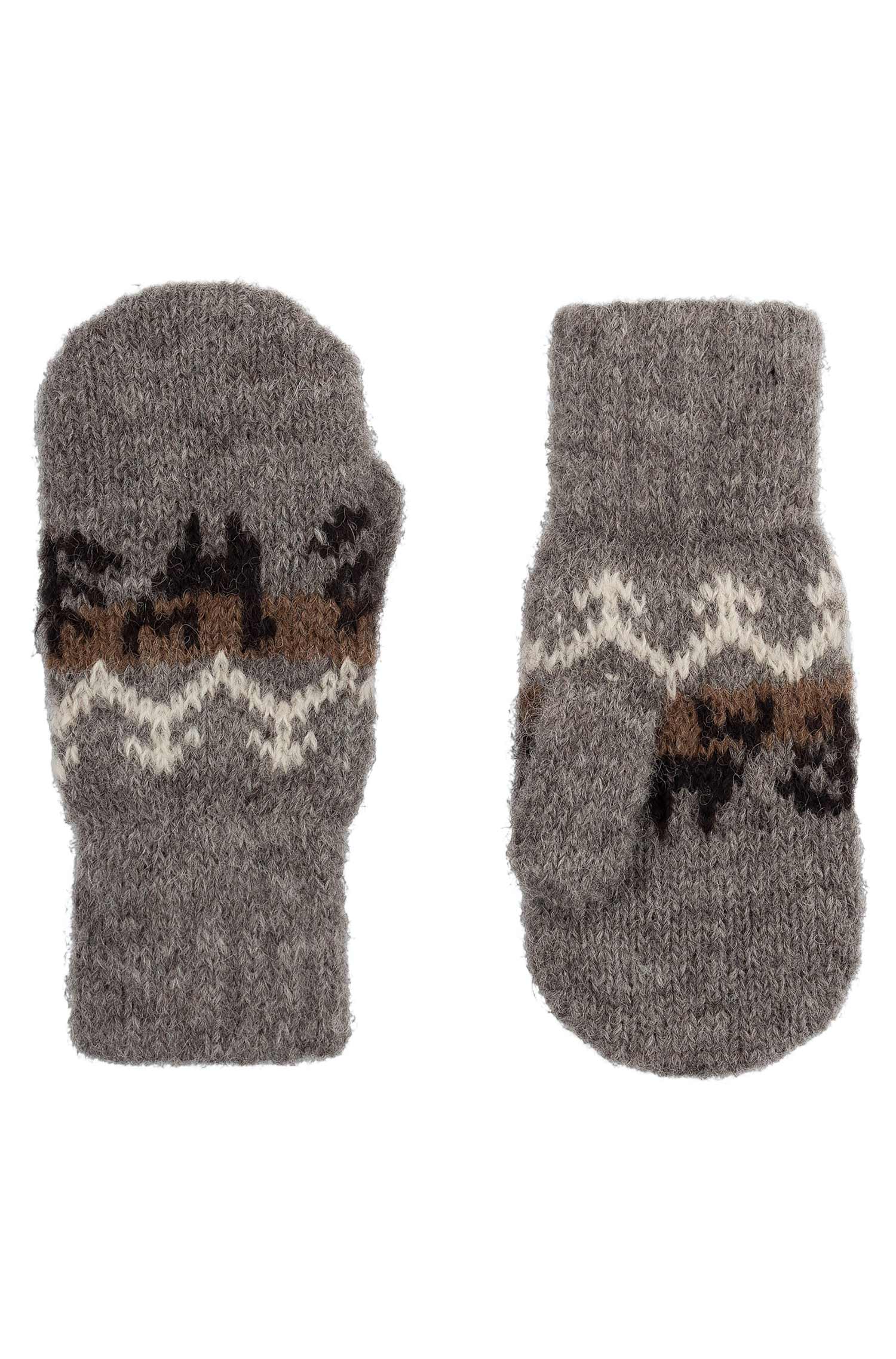 Alpaka Fausthandschuhe NATURA (Kinder 4-6 Jahre) aus 100% Alpaka Superfine-anthrazit