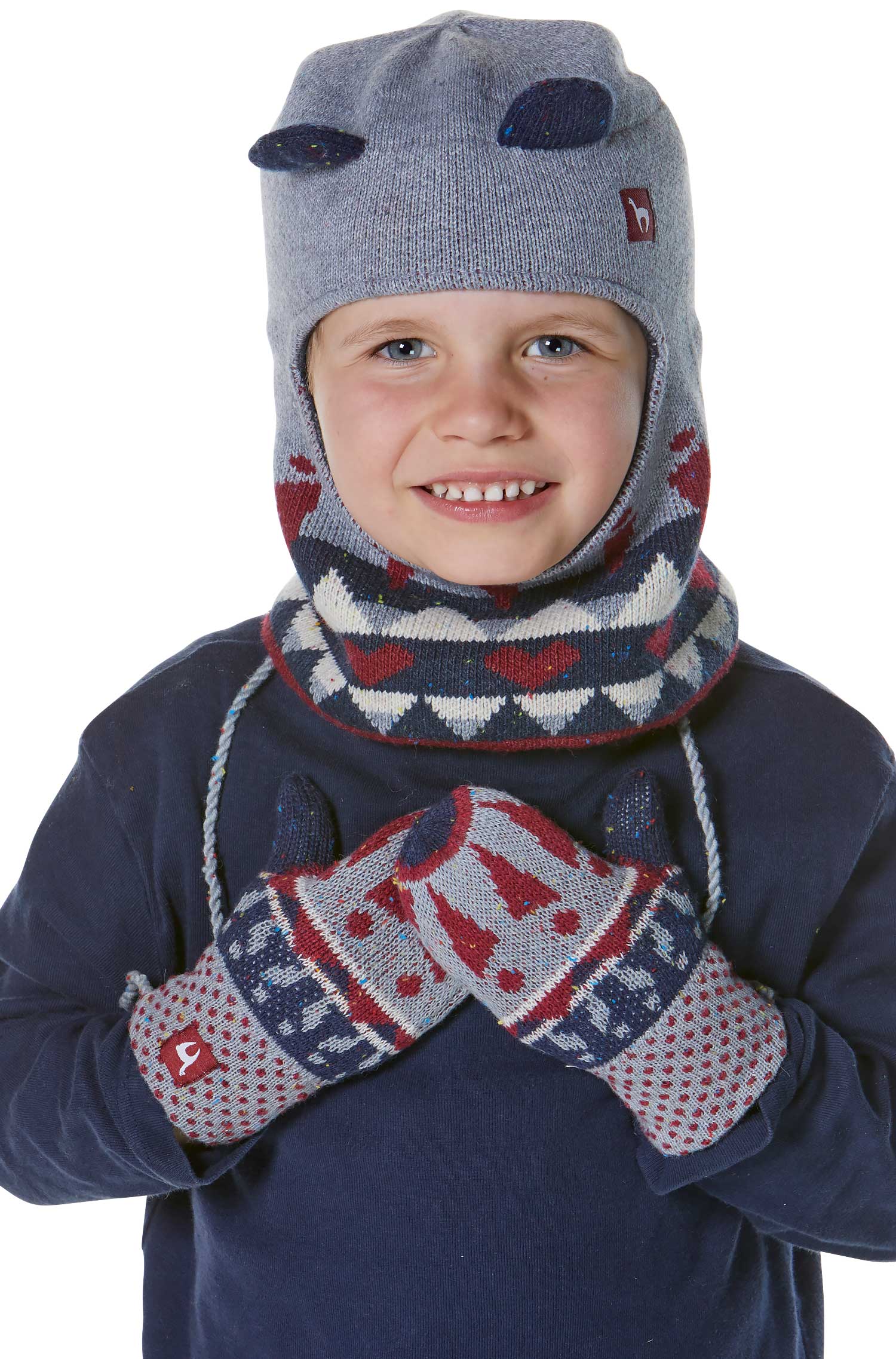 Alpaka Fäustlinge ELI (Baby 8-14 Monate) aus 70% Baumwolle-grau