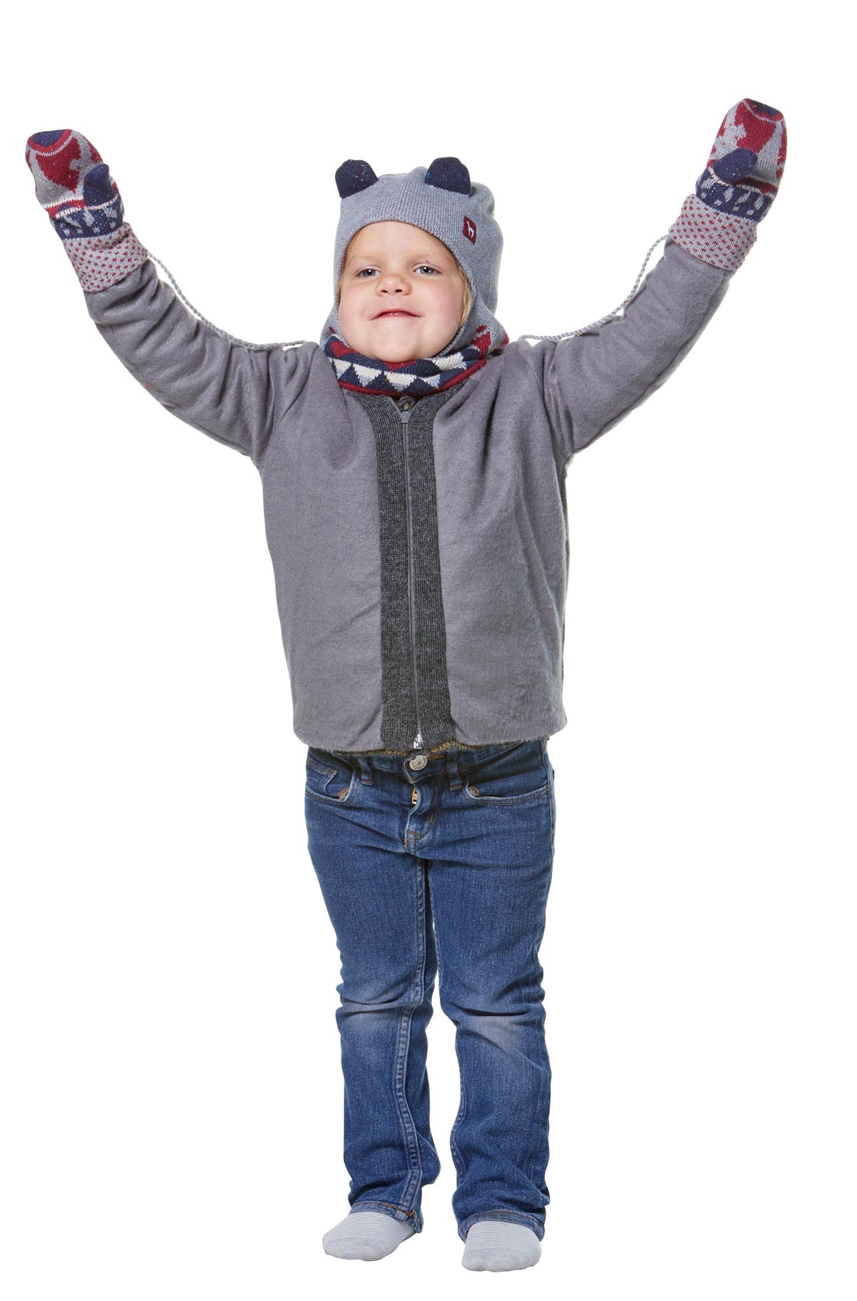 Kinder Fäustlinge ELI-grau