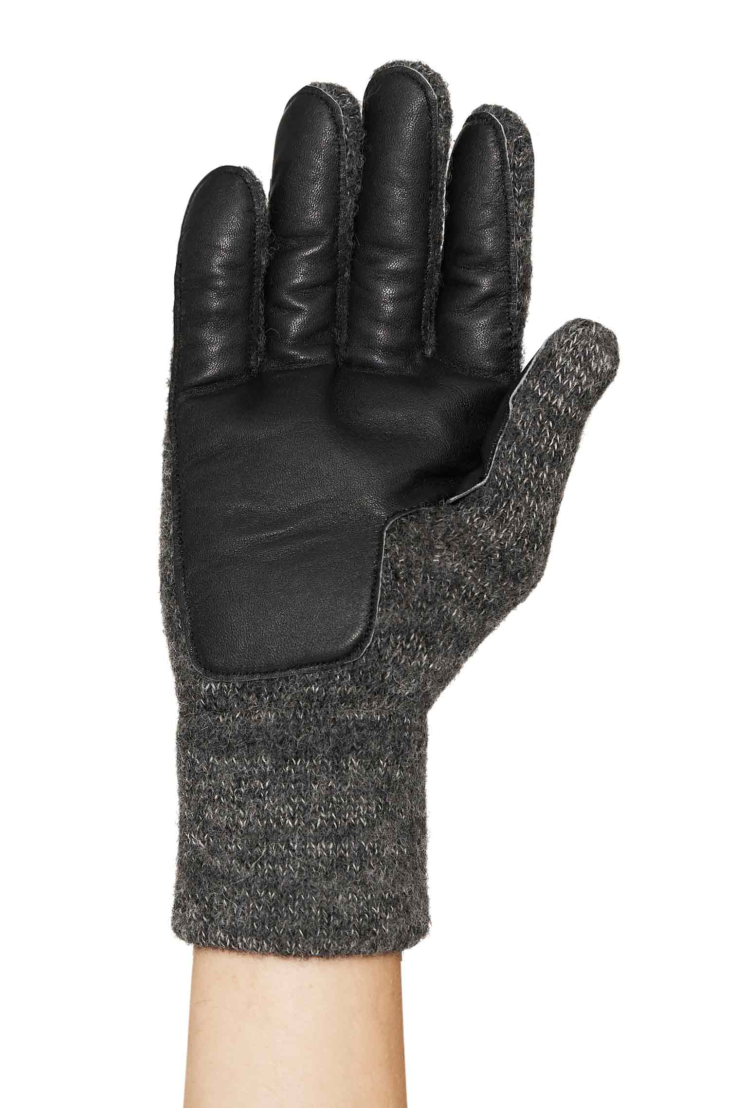 Alpaka Fingerhandschuhe MACHA aus 100% Baby Alpaka-anthrazit