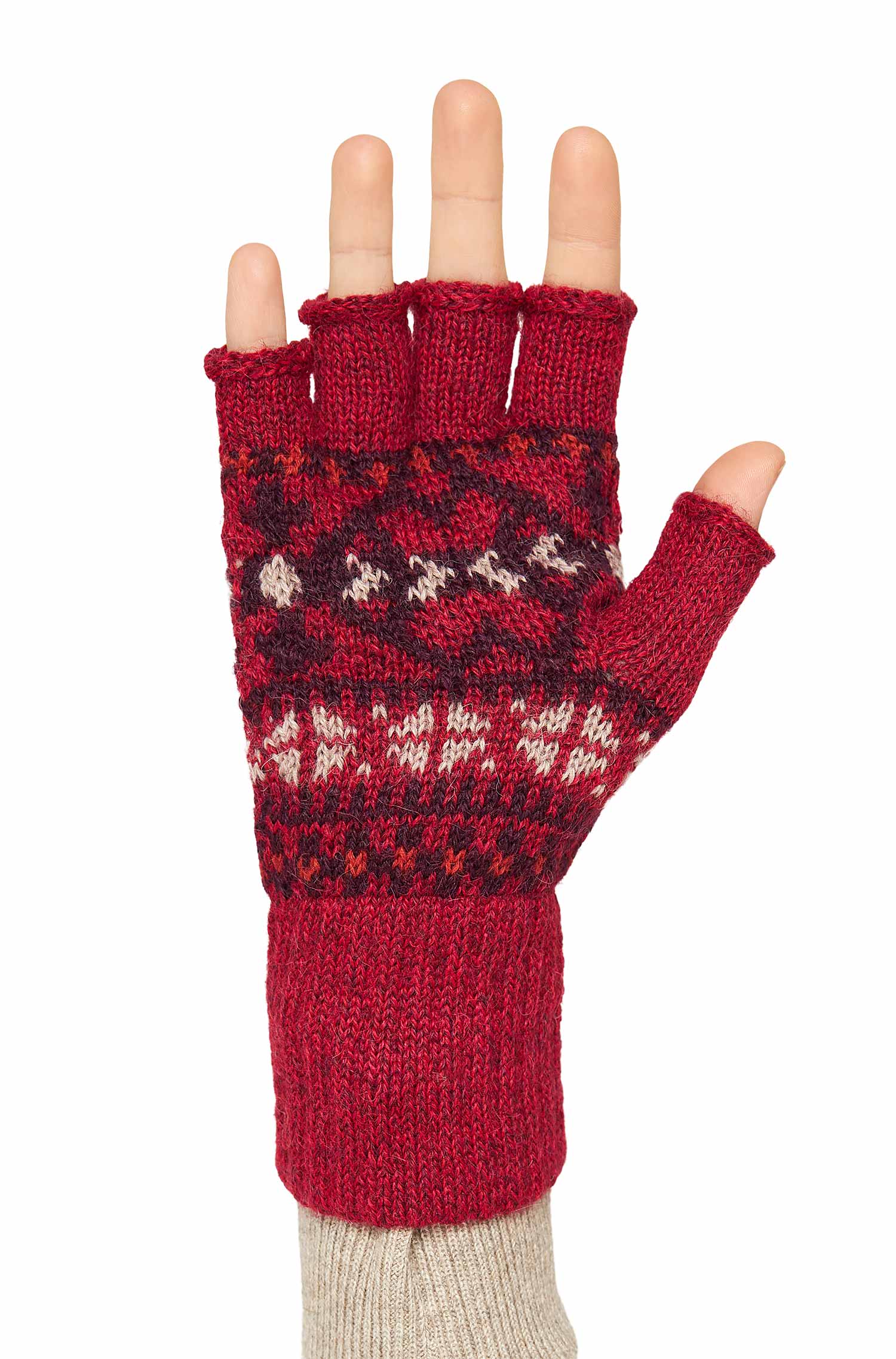 Alpaka Fingerlose Handschuhe PUKA aus 100% Baby Alpaka-puka