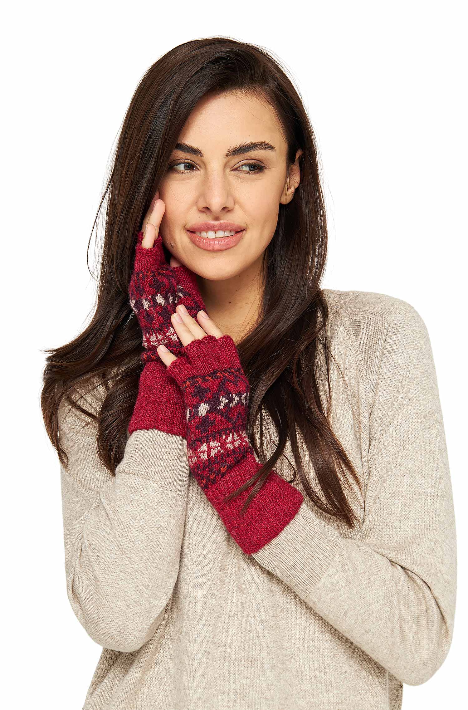 Alpaka Fingerlose Handschuhe PUKA aus 100% Baby Alpaka-puka