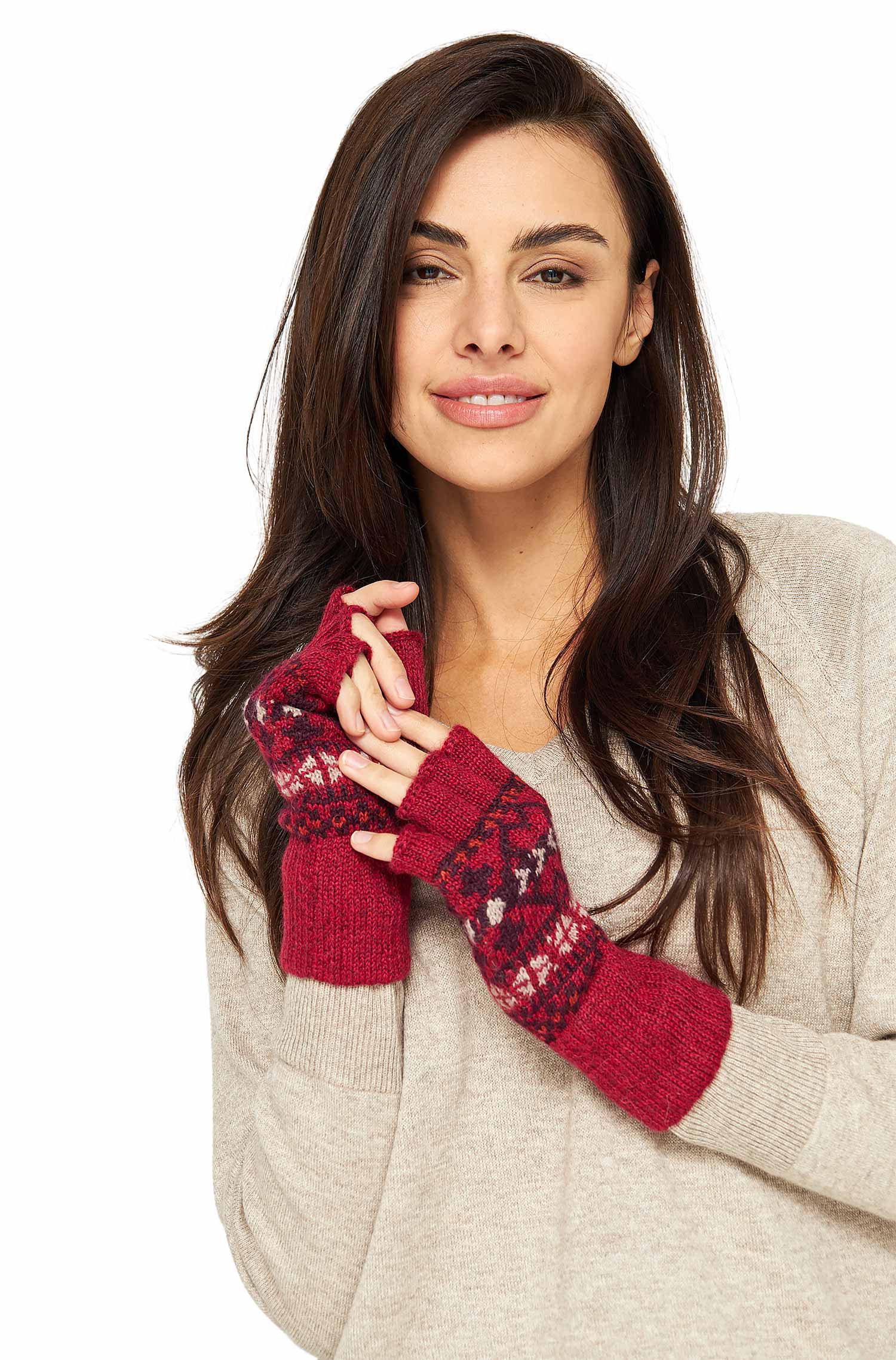Alpaka Fingerlose Handschuhe PUKA aus 100% Baby Alpaka-puka