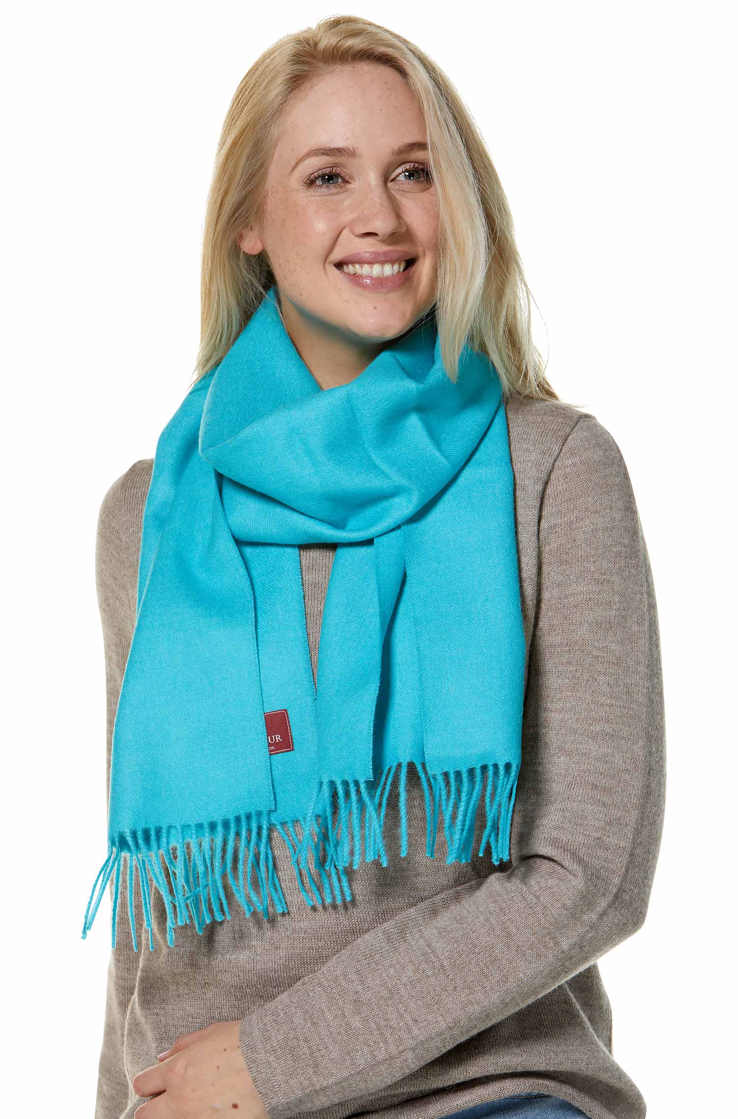 Alpaka Schal UNI aus 100% Baby Alpaka (30*180 cm)-türkis