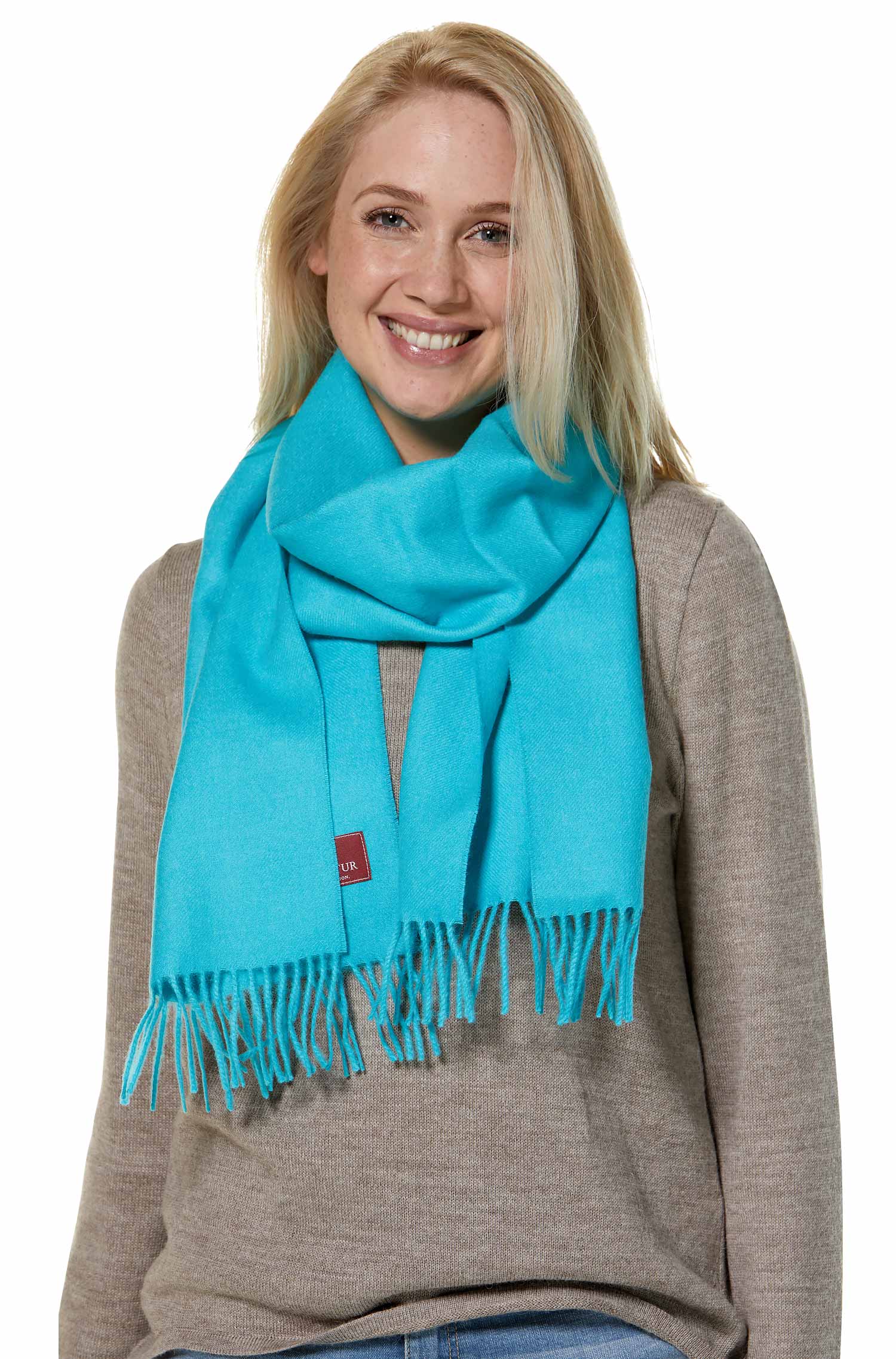 Alpaka Schal UNI aus 100% Baby Alpaka (30*180 cm)-türkis