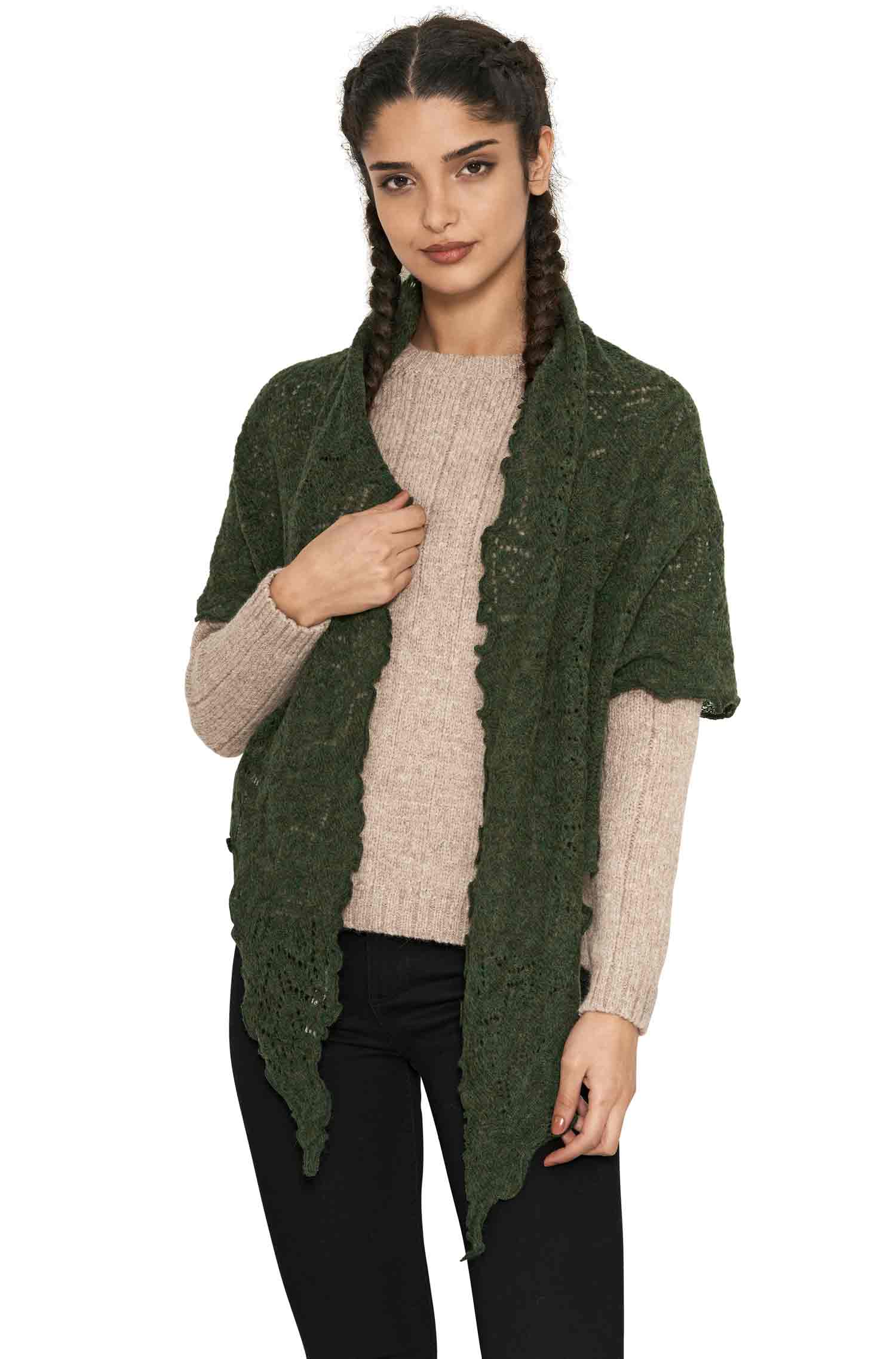 Alpaka Schal HADIA aus 55% Baby Alpaka & 26% Merino-grün