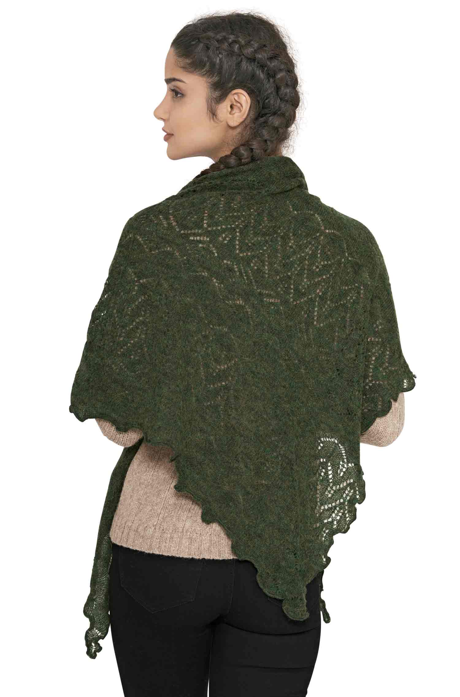 Alpaka Schal HADIA aus 55% Baby Alpaka & 26% Merino-grün