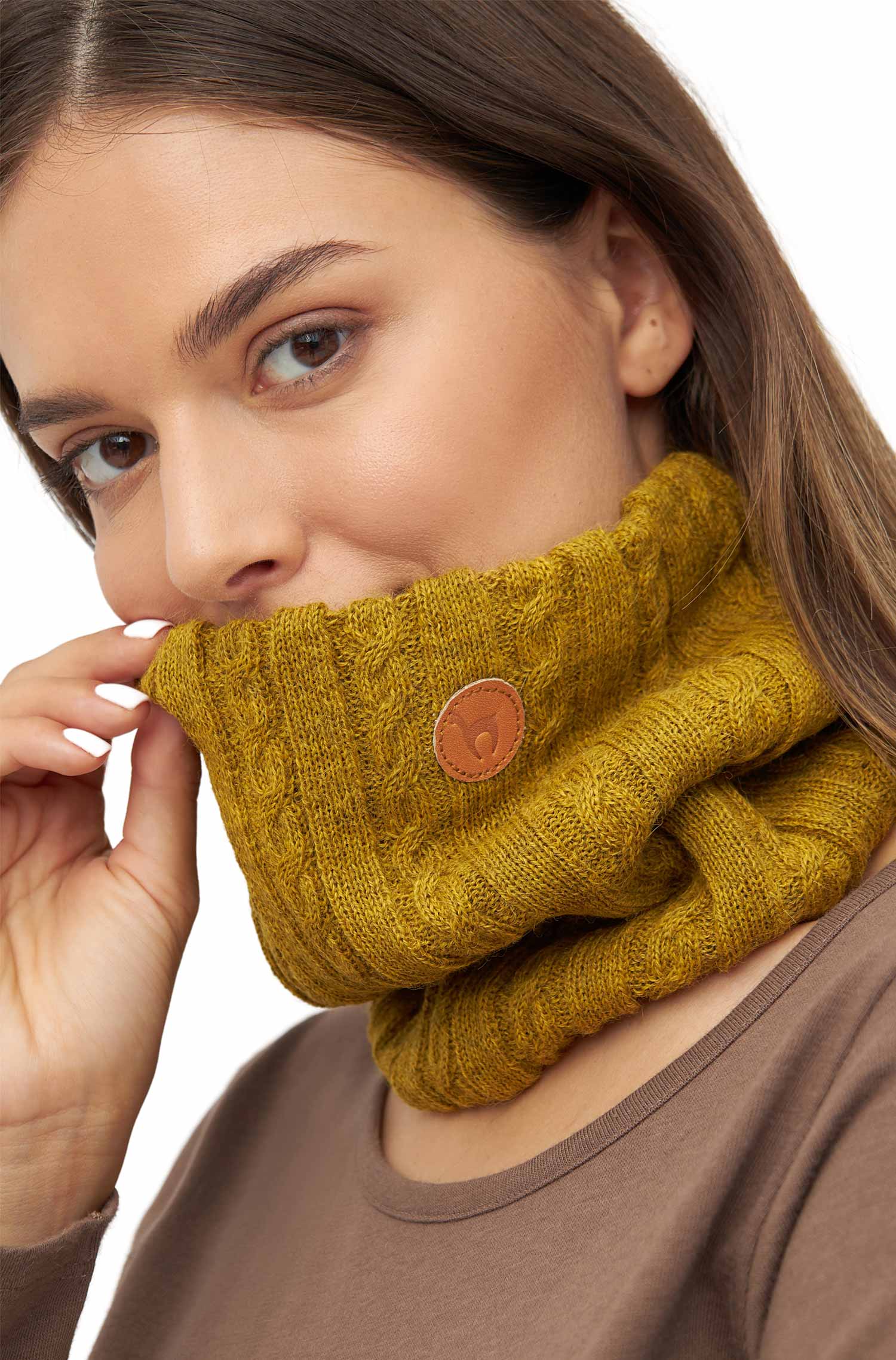 Alpaka Loop-Schal SUAVE aus Baby Alpaka und Merino-gelb