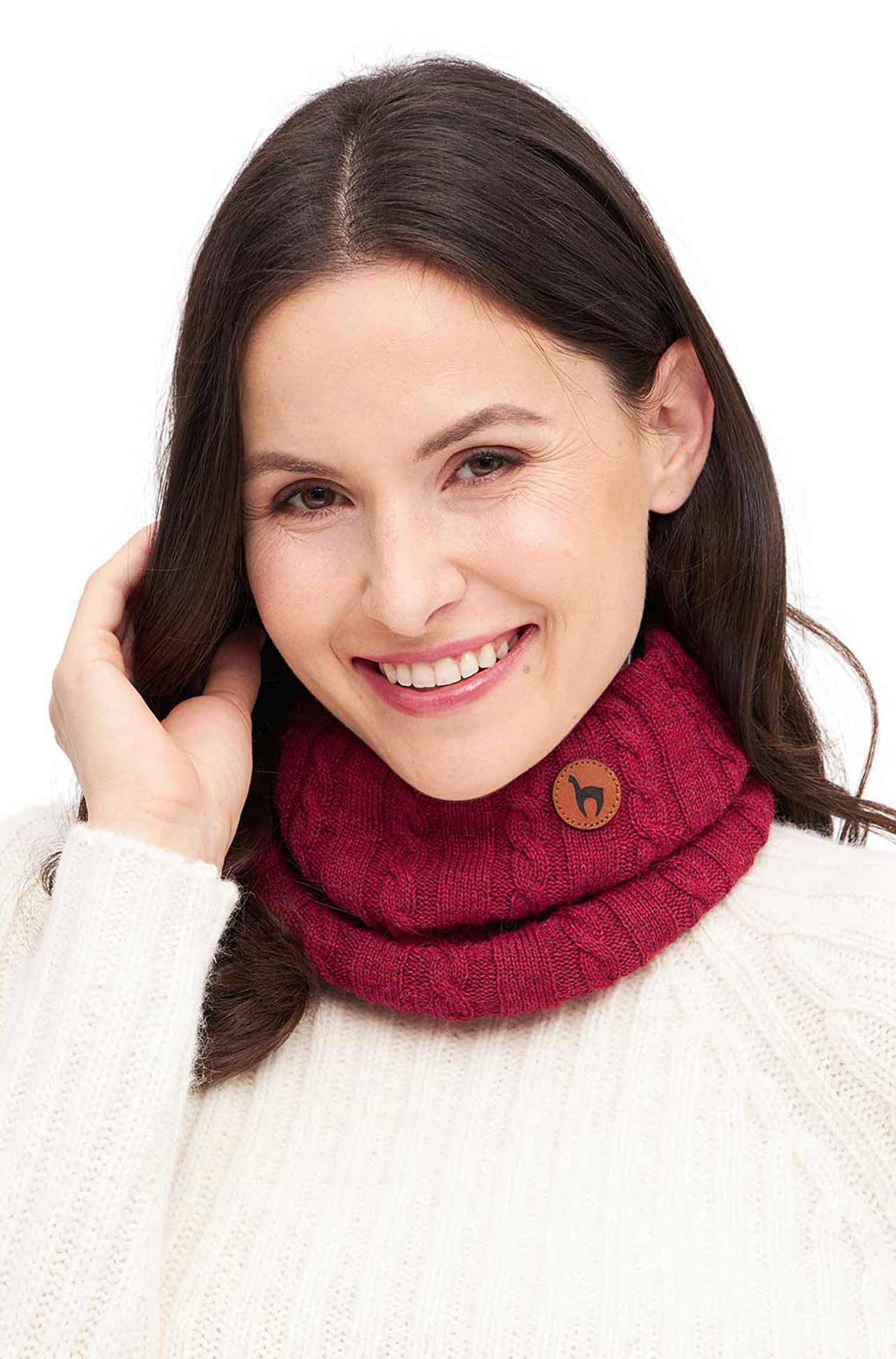 Alpaka Loop-Schal SUAVE aus Baby Alpaka und Merino-rot