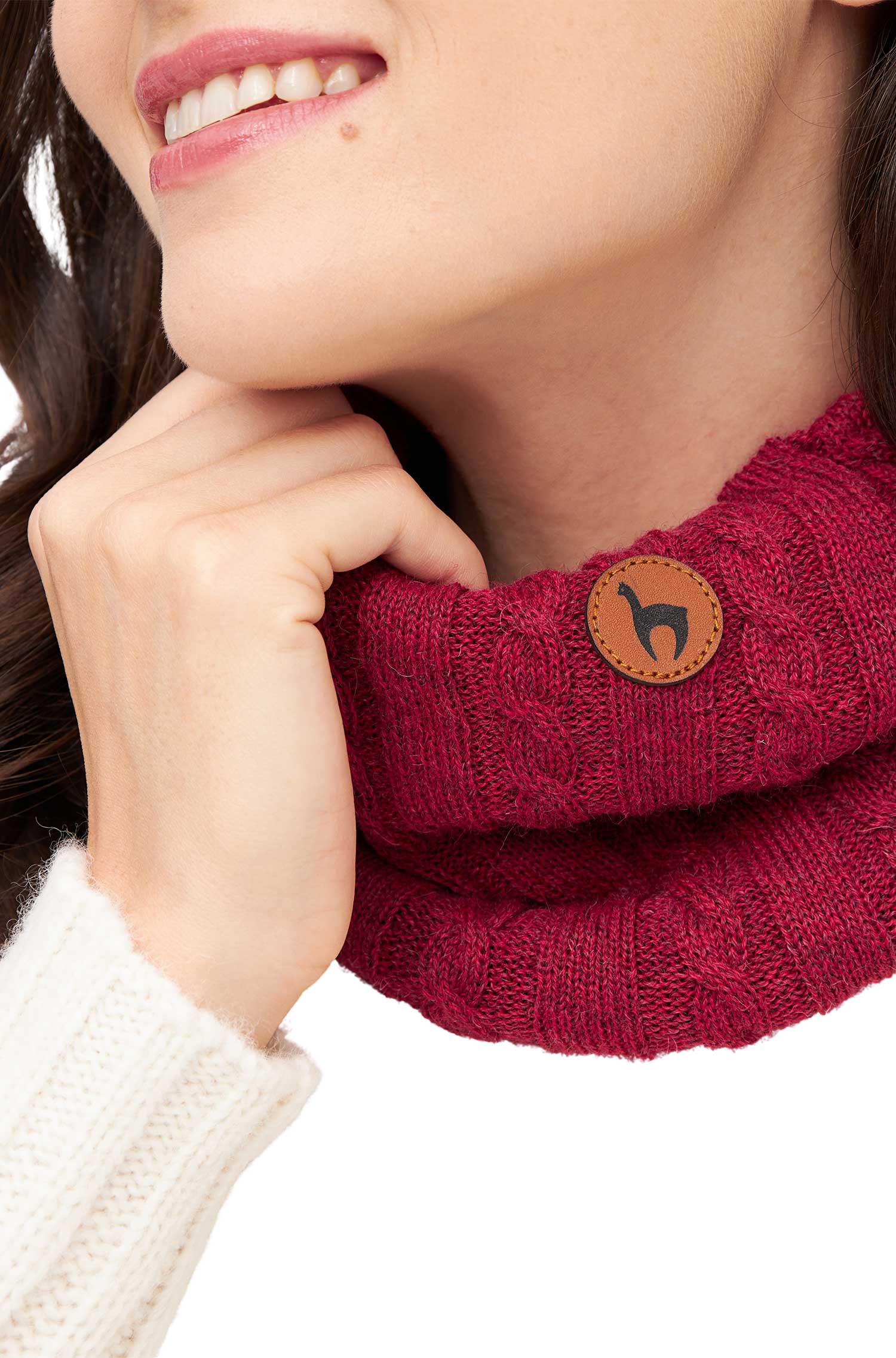 Alpaka Loop-Schal SUAVE aus Baby Alpaka und Merino-rot