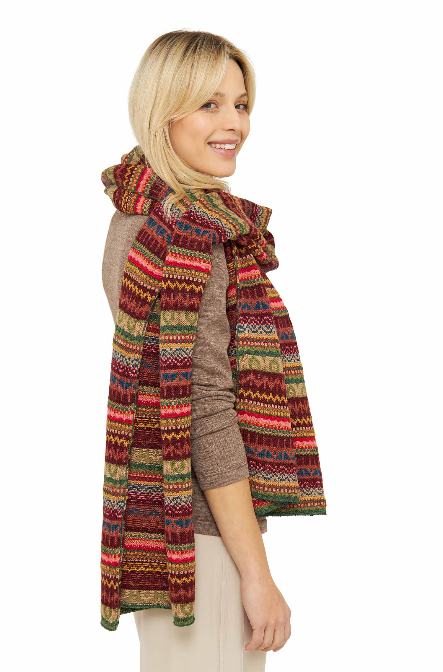 Alpaka Strick-Schal LUNA XXL aus 100% Baby Alpaka-luna