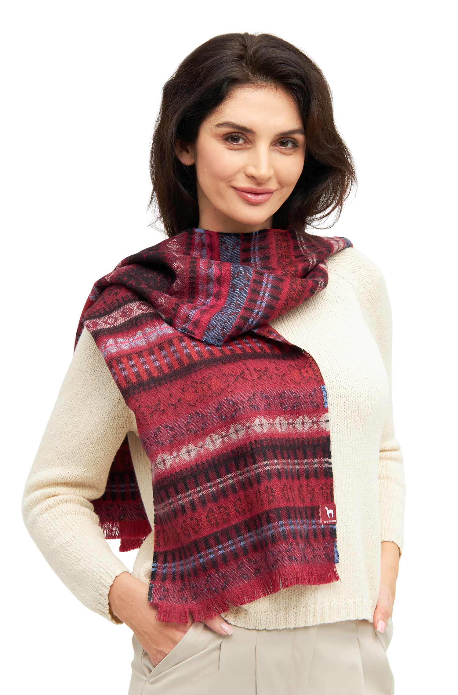 Alpaka Webschal PUKA aus 100% Baby Alpaka-puka