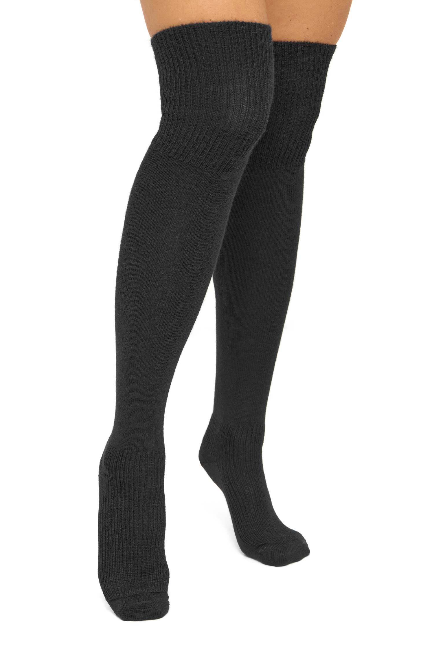 Alpaka Socken OVERKNEE-schwarz