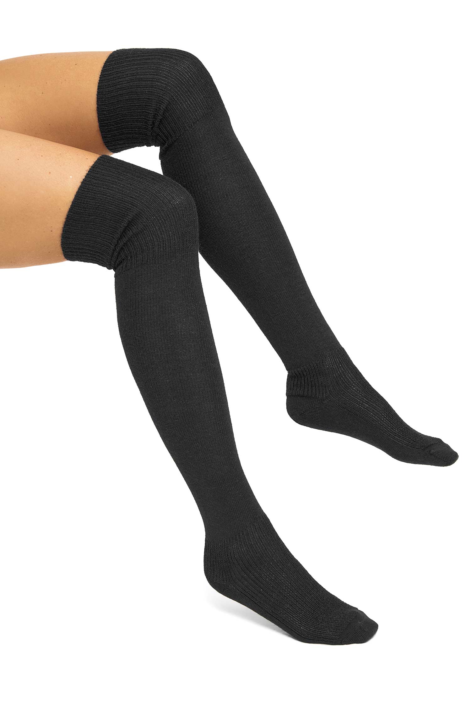 Alpaka Socken OVERKNEE-schwarz